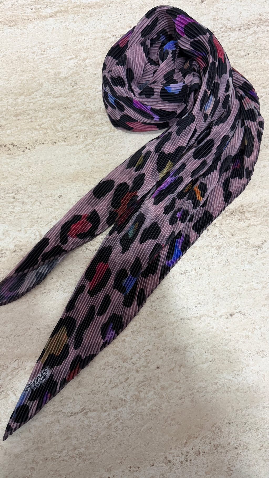 Leopar Desen Fular Mor