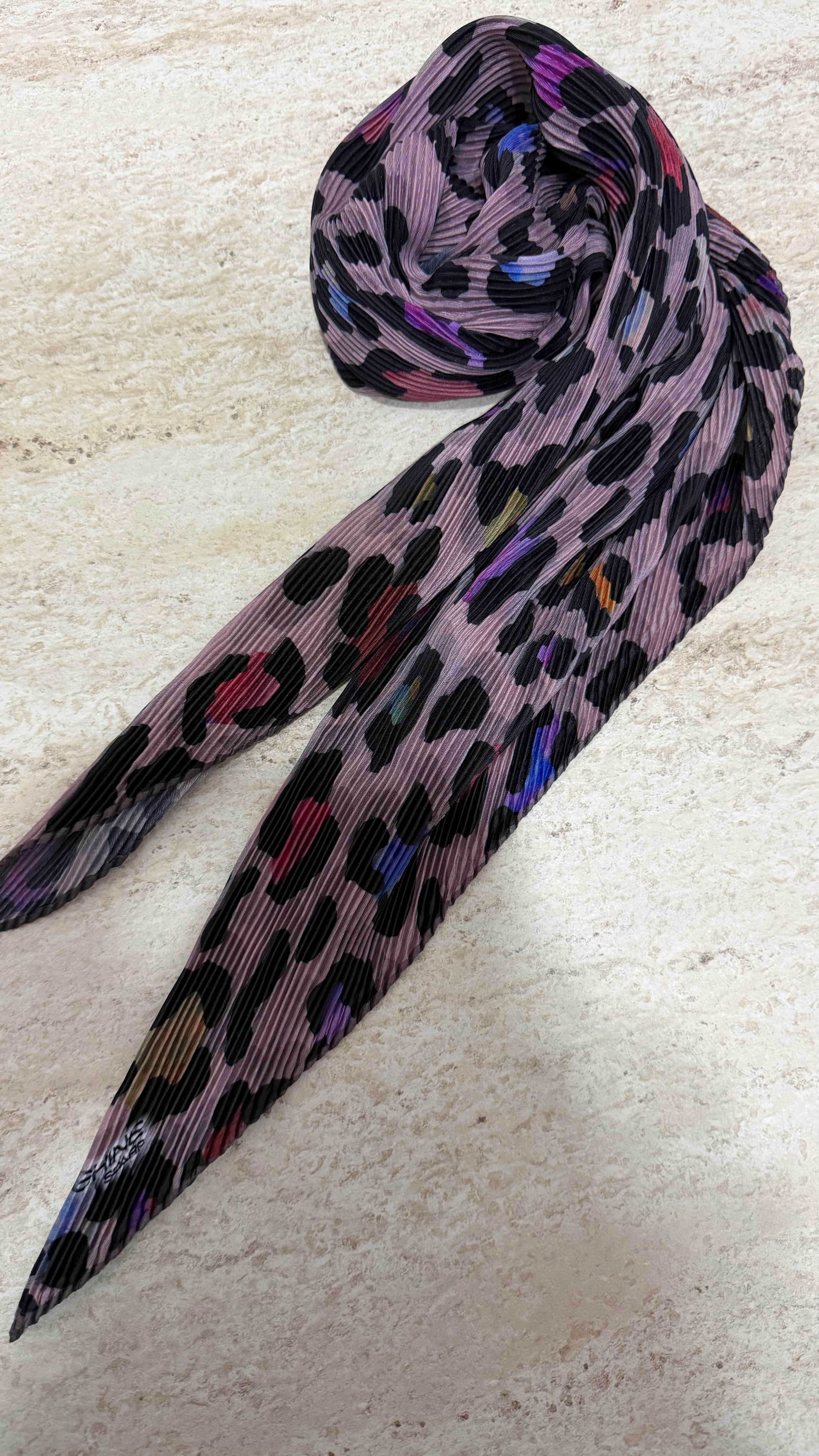 Leopar Desen Fular Mor