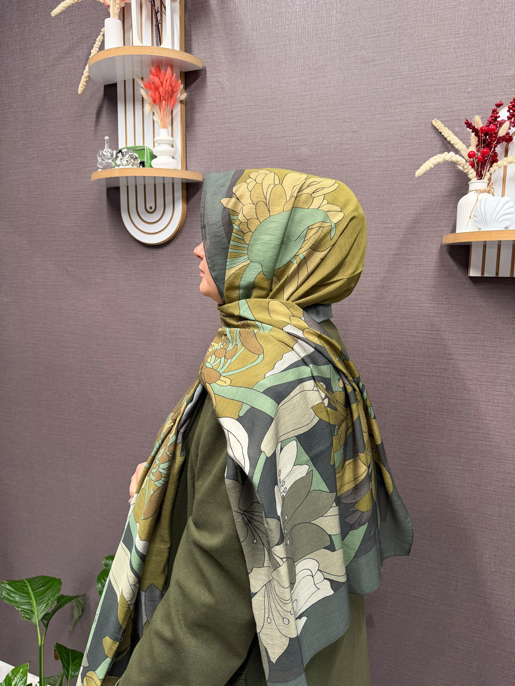 Fenza Modal Tencel Şal Açık Haki