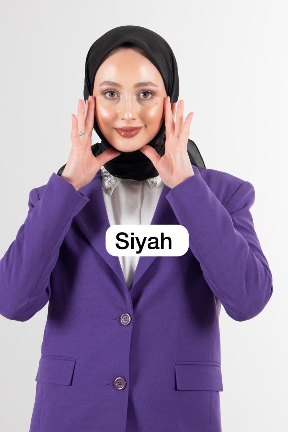 Düz Renk Pamuk Vual Eşarp Siyah