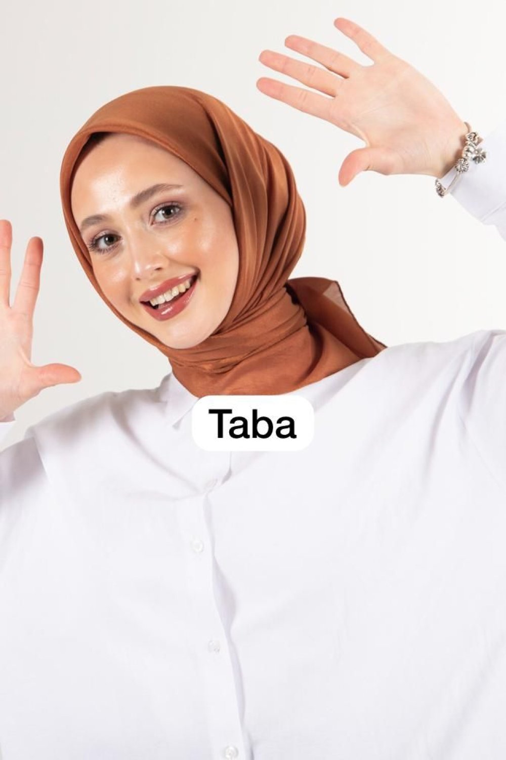 Düz Renk Pamuk Vual Eşarp Taba