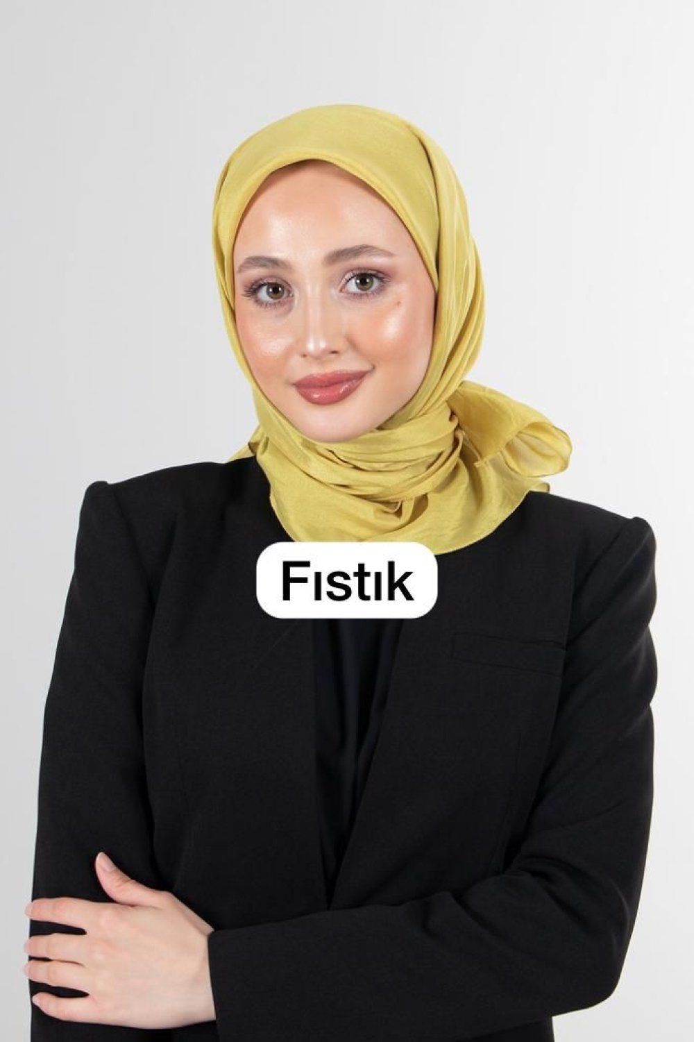 Düz Renk Pamuk Vual Eşarp Fıstık Yeşili