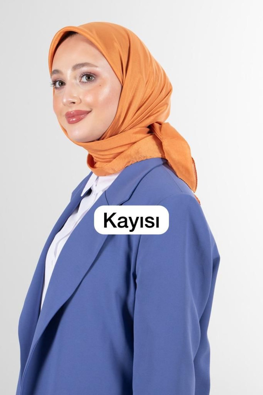 Düz Renk Pamuk Vual Eşarp Portakal Kabuğu