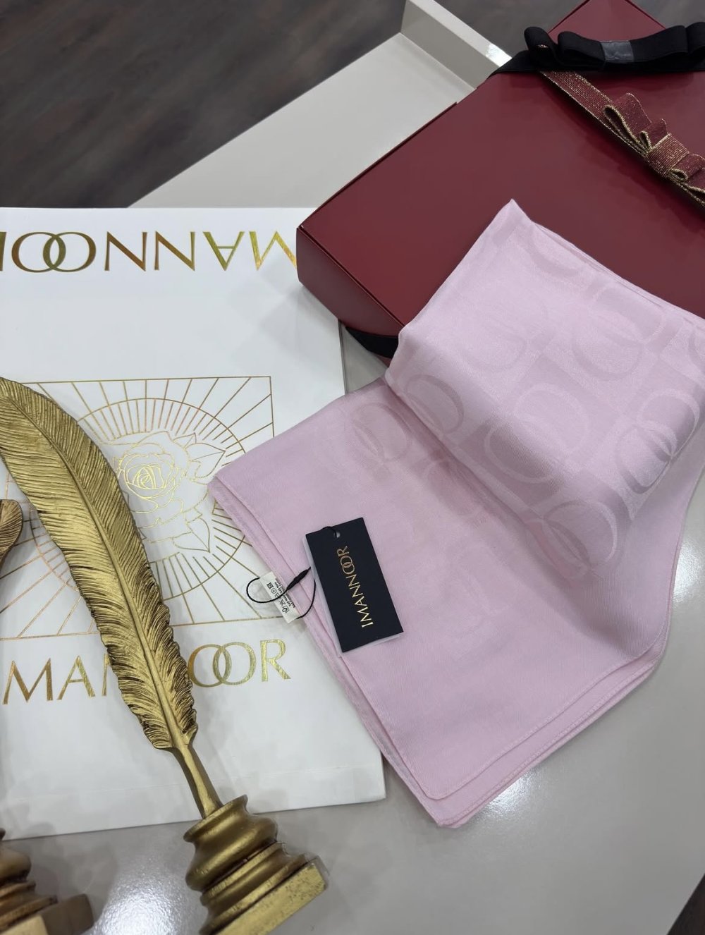 Imannoor Naia Şal Açık Pembe