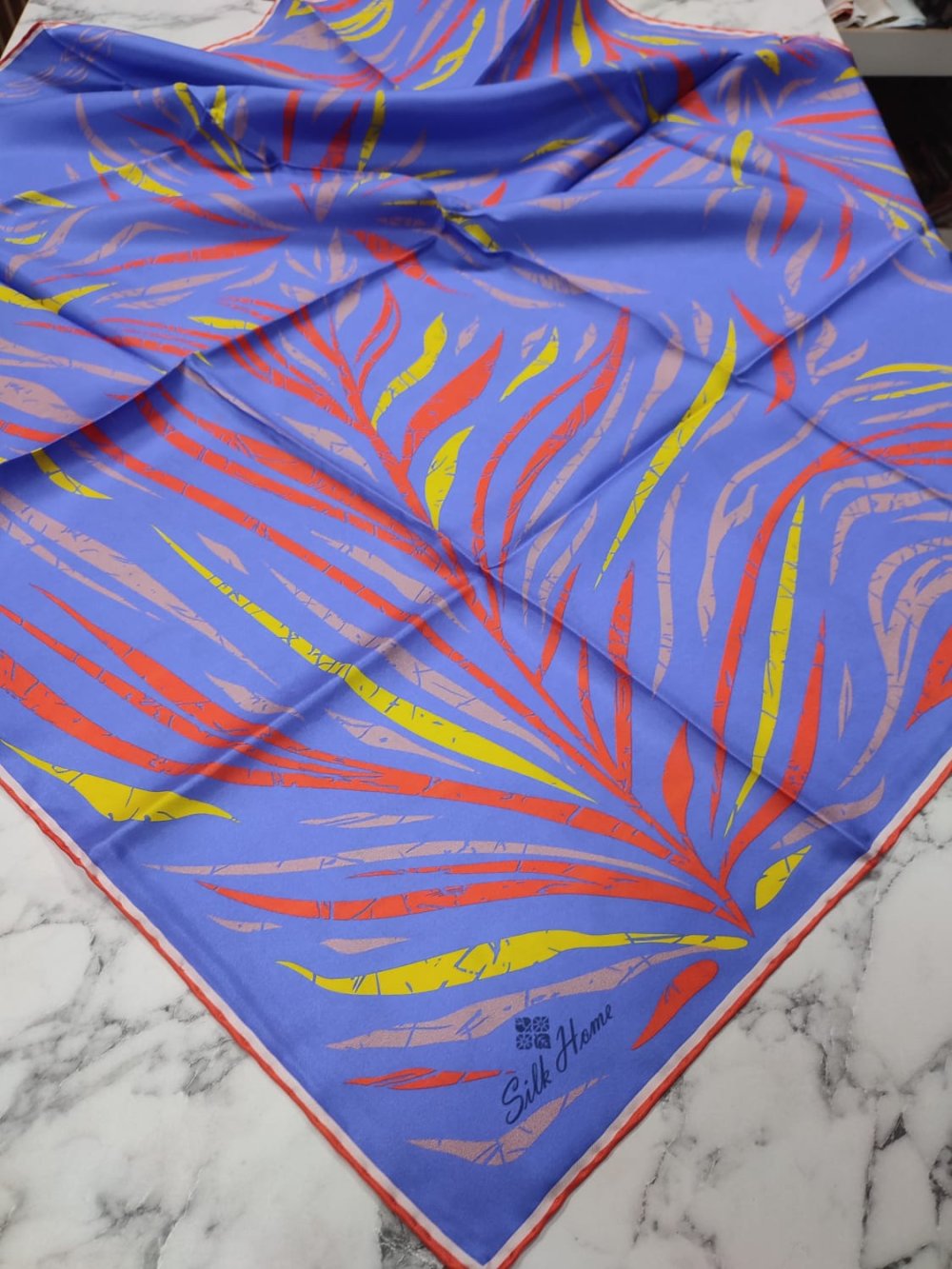 Silk Home Twill İpek Eşarp Armine Çizgi Desen Lila Mor
