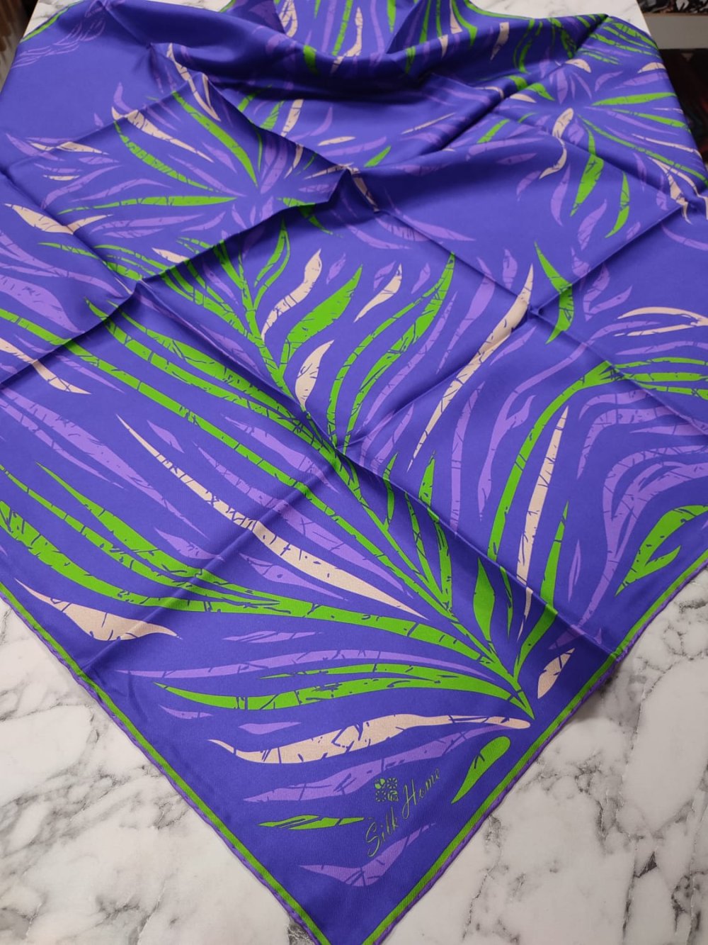 Silk Home Twill İpek Eşarp Sura Geometrik Desen Mor