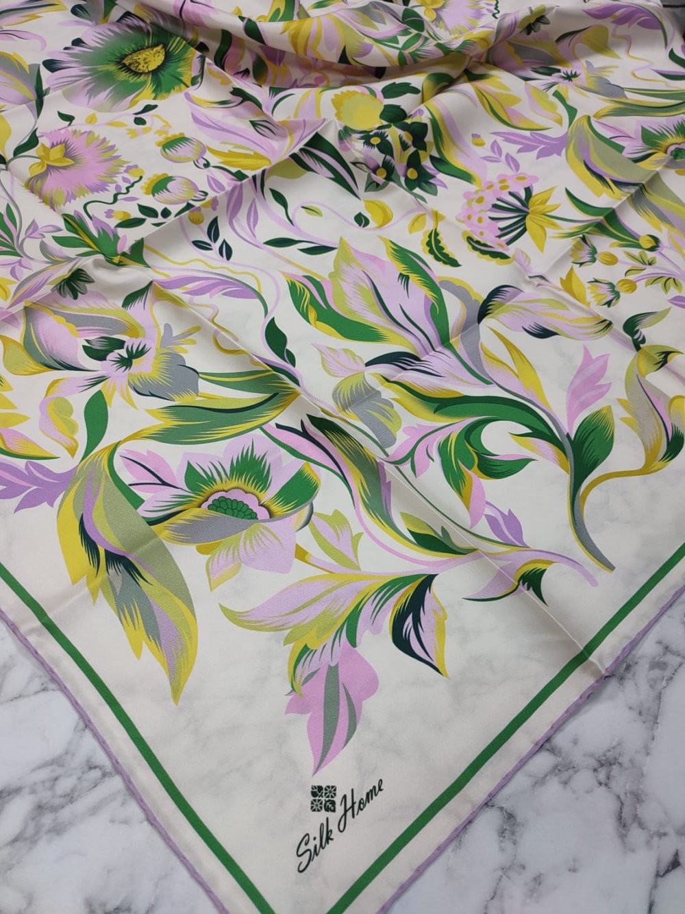 Silk Home Twill İpek Eşarp Yaprak Yeşili