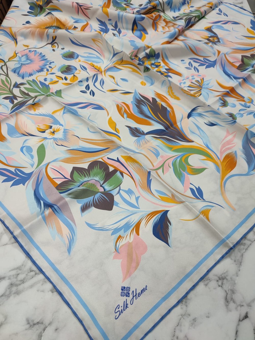 Silk Home Twill İpek Eşarp Bebe Mavisi