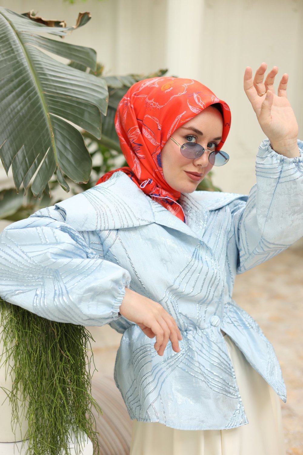 Silk Home Twill İpek Eşarp Nar Çiçeği