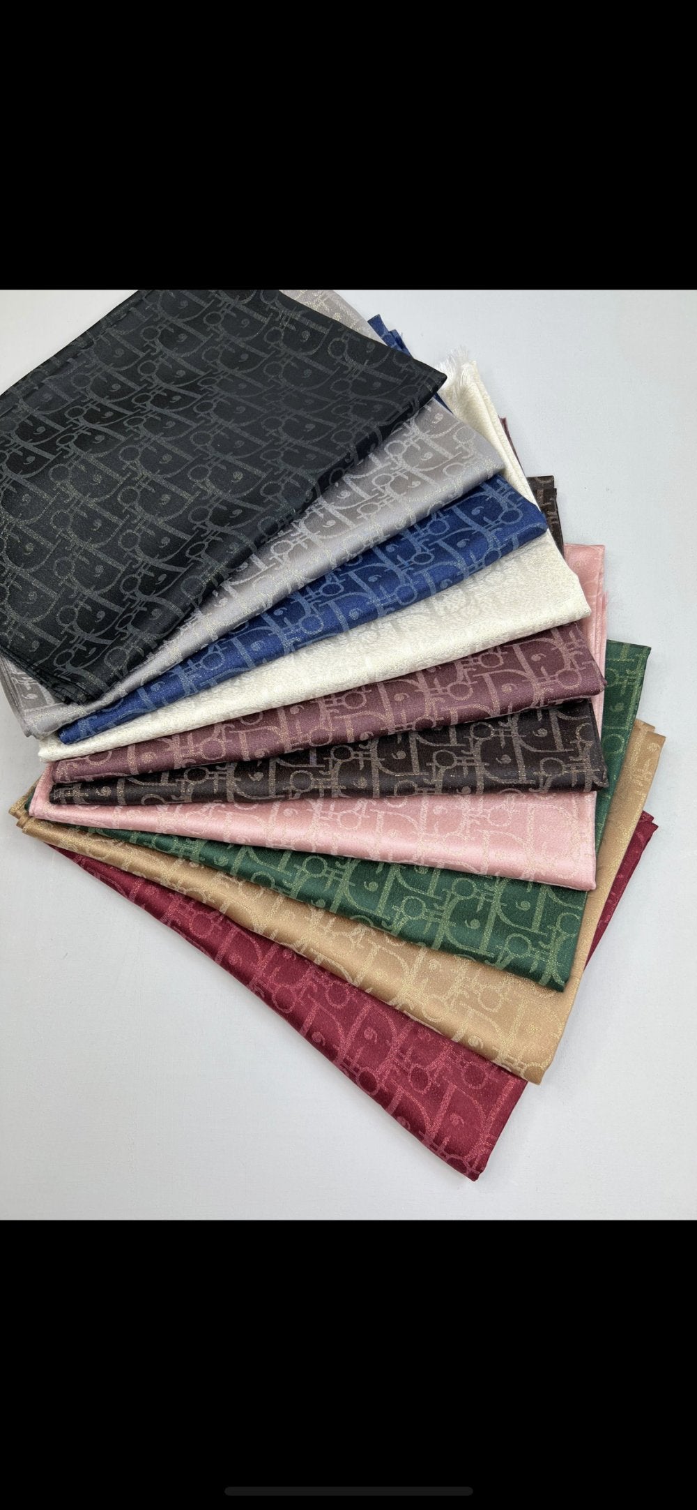 Simli DIOR Kaşmir İpek Şal Gümüş