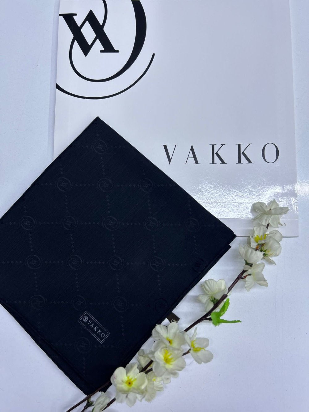 Vakko Pamuk İpek Eşarp Siyah