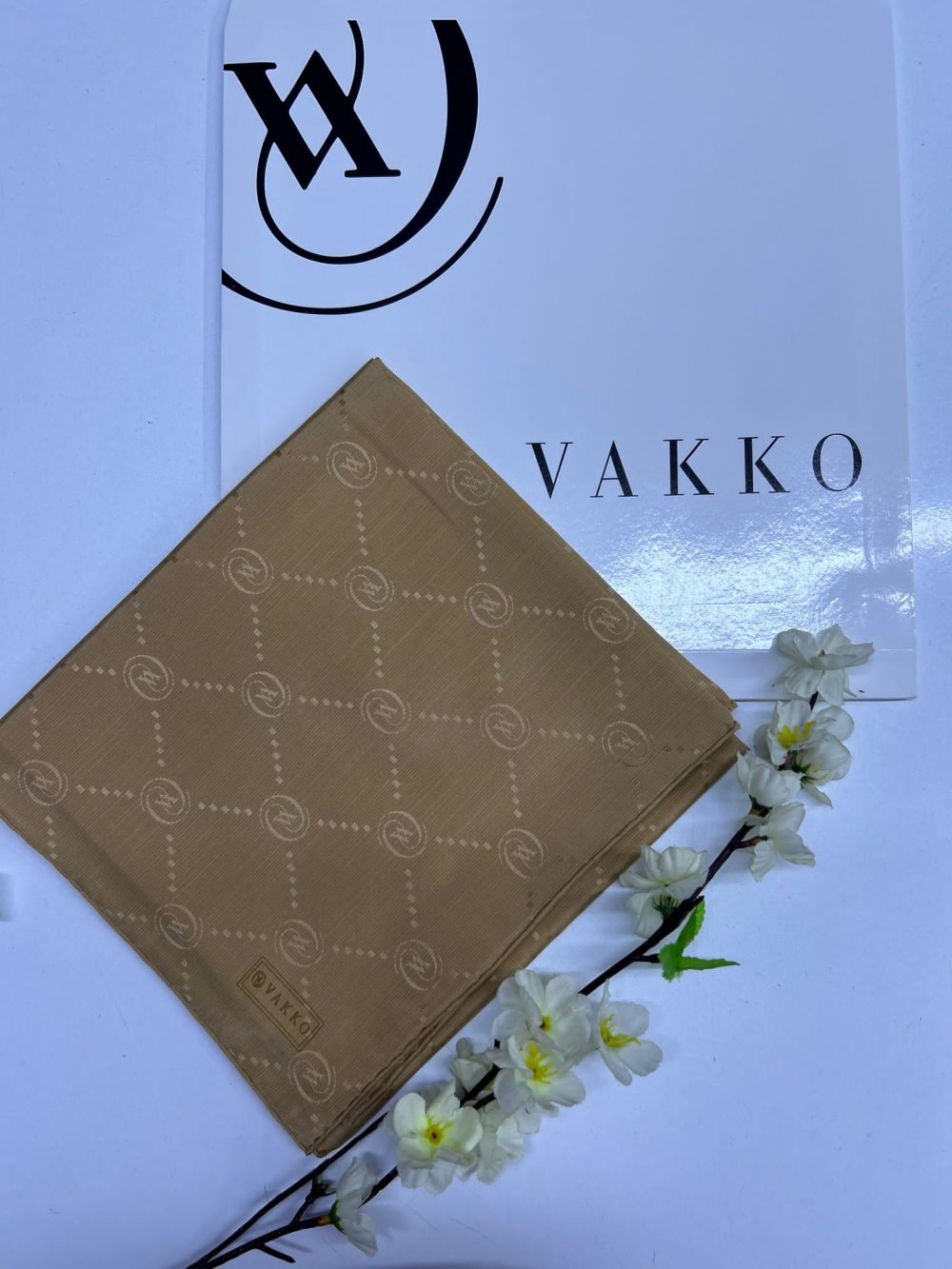 Vakko Pamuk İpek Eşarp Camel