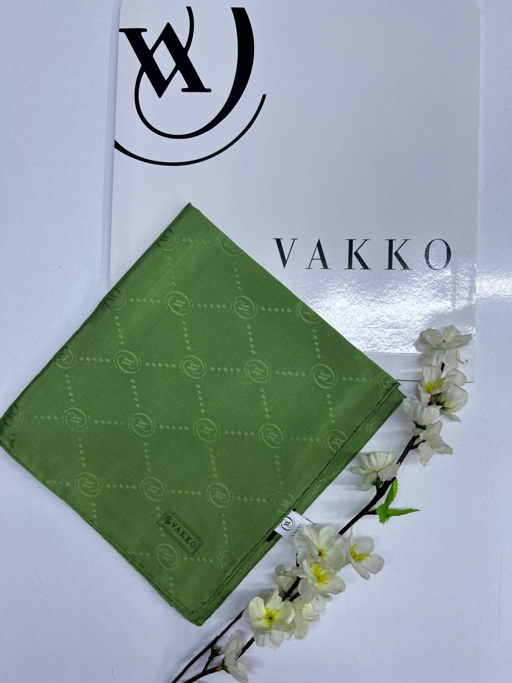 Vakko Pamuk İpek Eşarp Çimen Yeşili