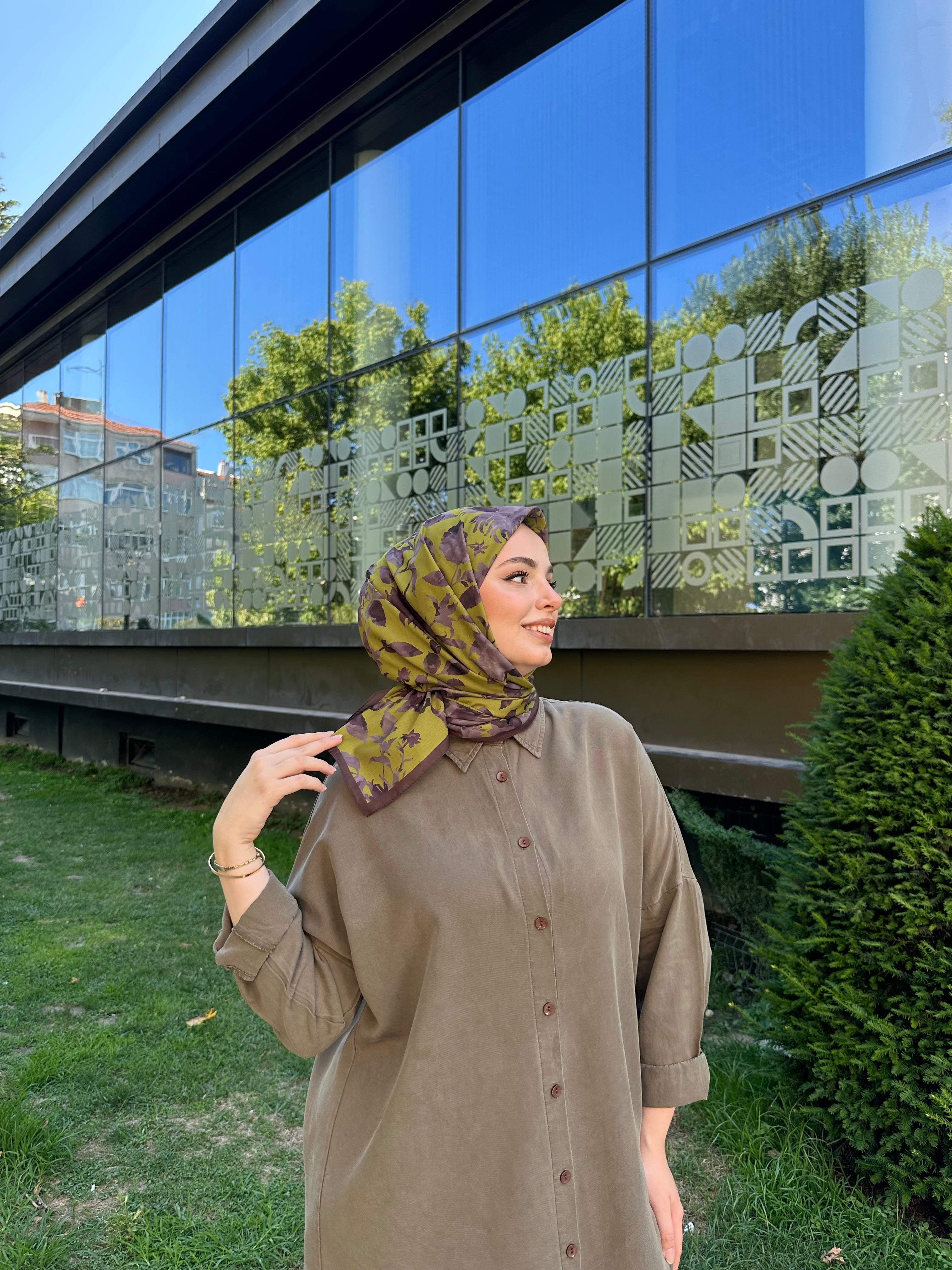 Liza Eşarp Fıstık-Kahve
