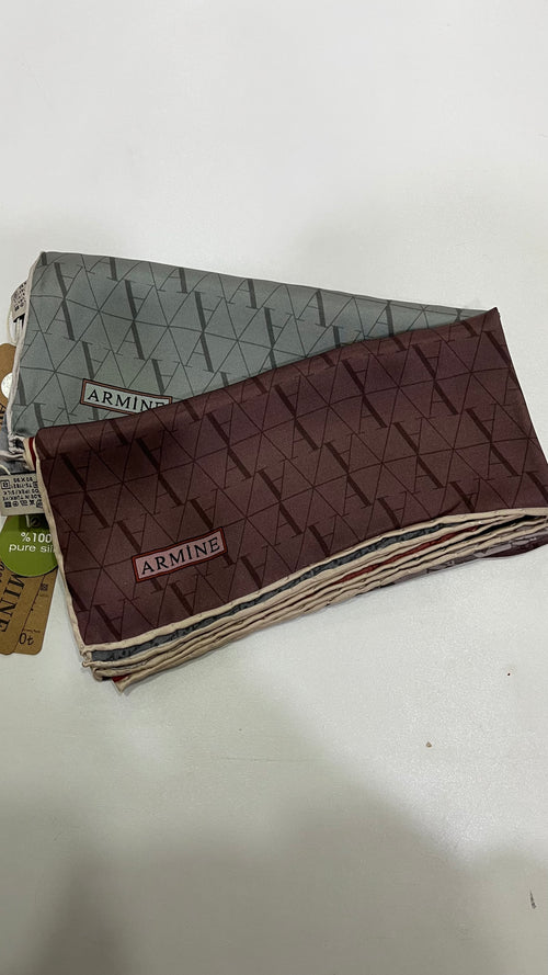 Armine Nostalji Saf İpek Eşarp Gri