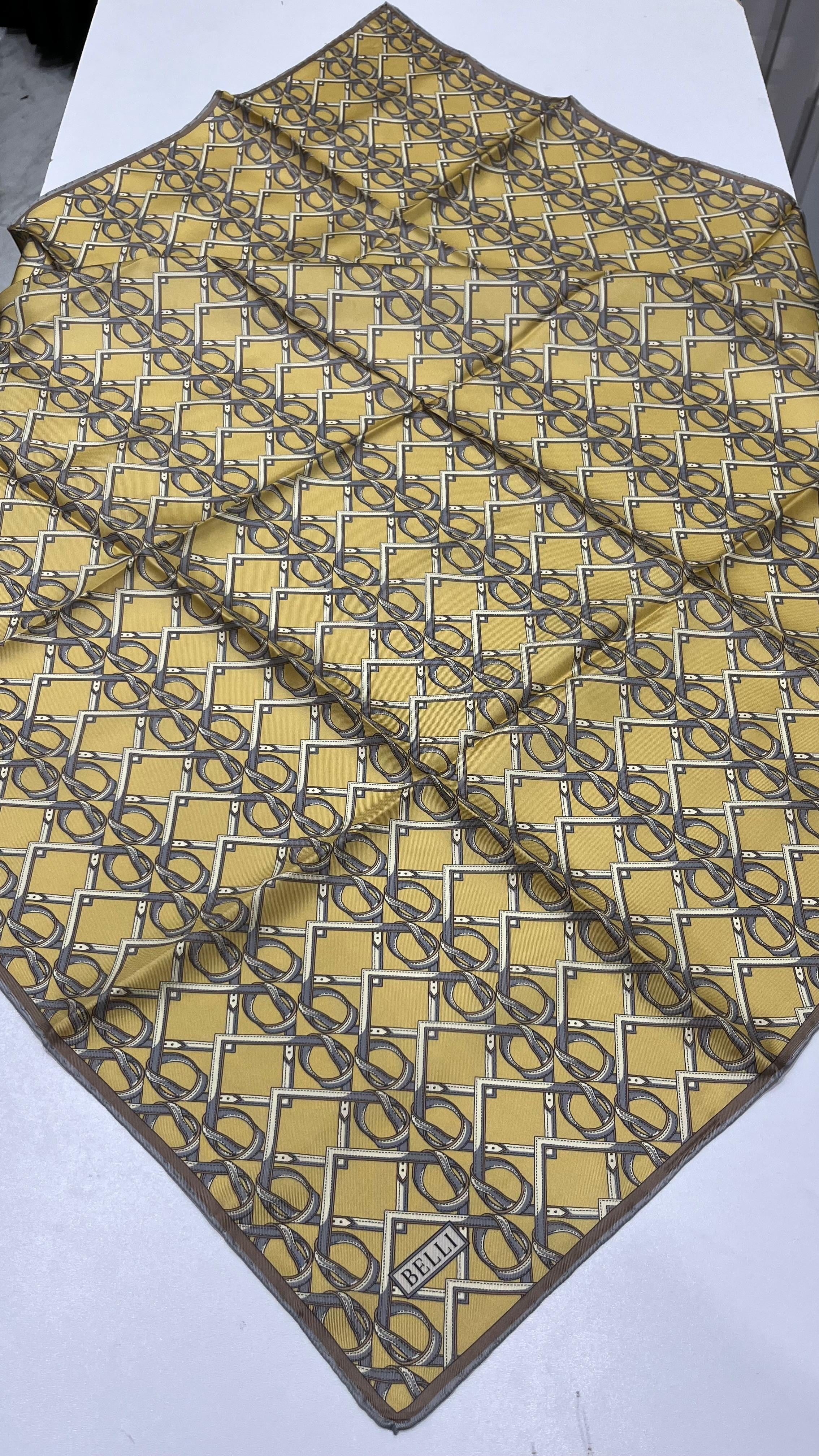 BELLI '25 Kış Sezonu Twill İpek Eşarp Tereyağ Sarısı