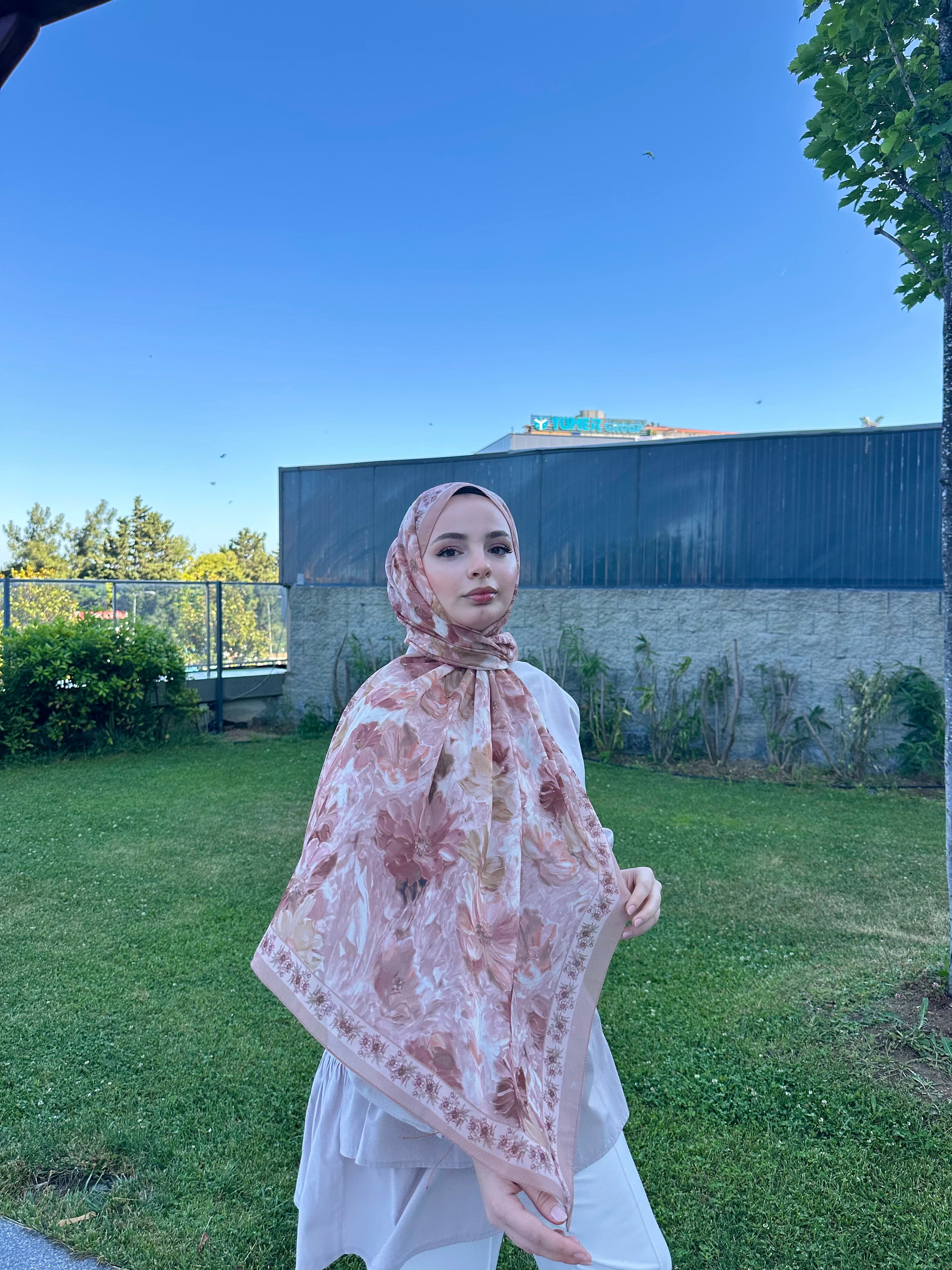 Floransa Krep Şifon Şal Sütlü Kahve