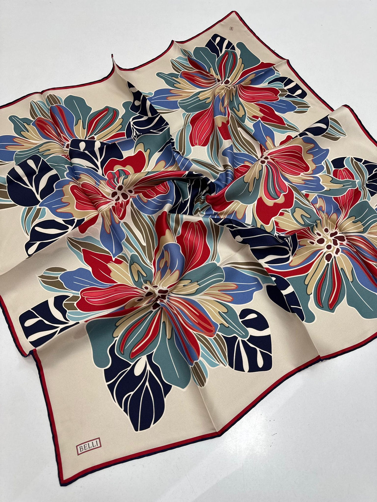 Belli'27 Kış Twill İpek Eşarp Bej