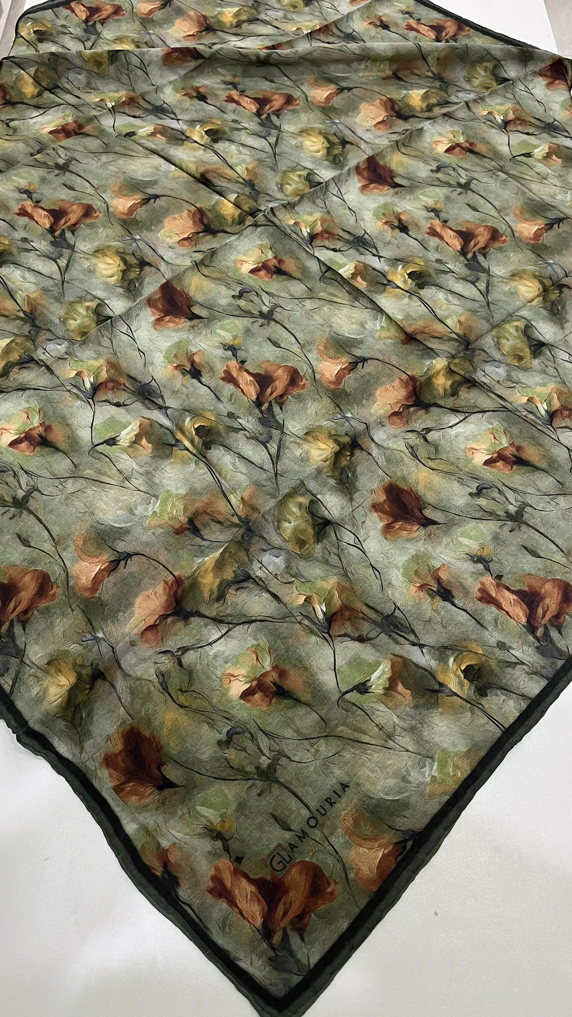 Desenli Modal Eşarp Soft Yeşil