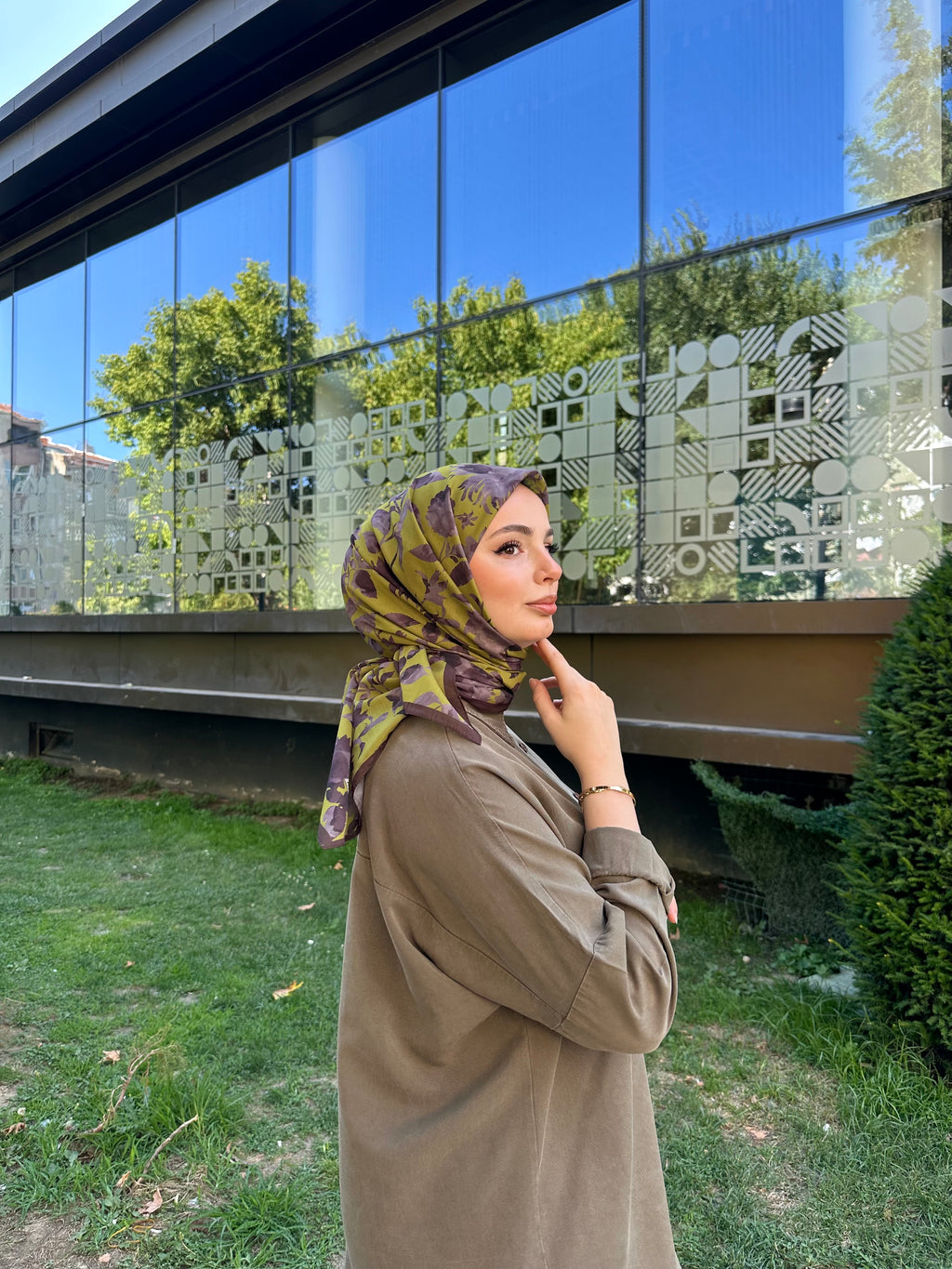 Liza Eşarp Fıstık-Kahve