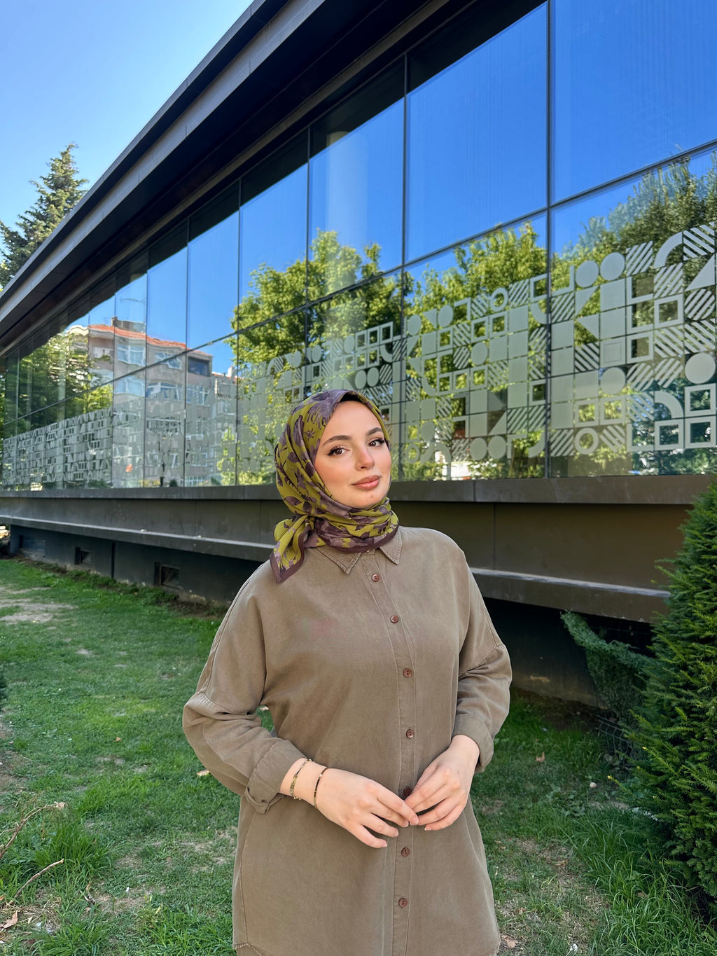 Liza Eşarp Fıstık-Kahve