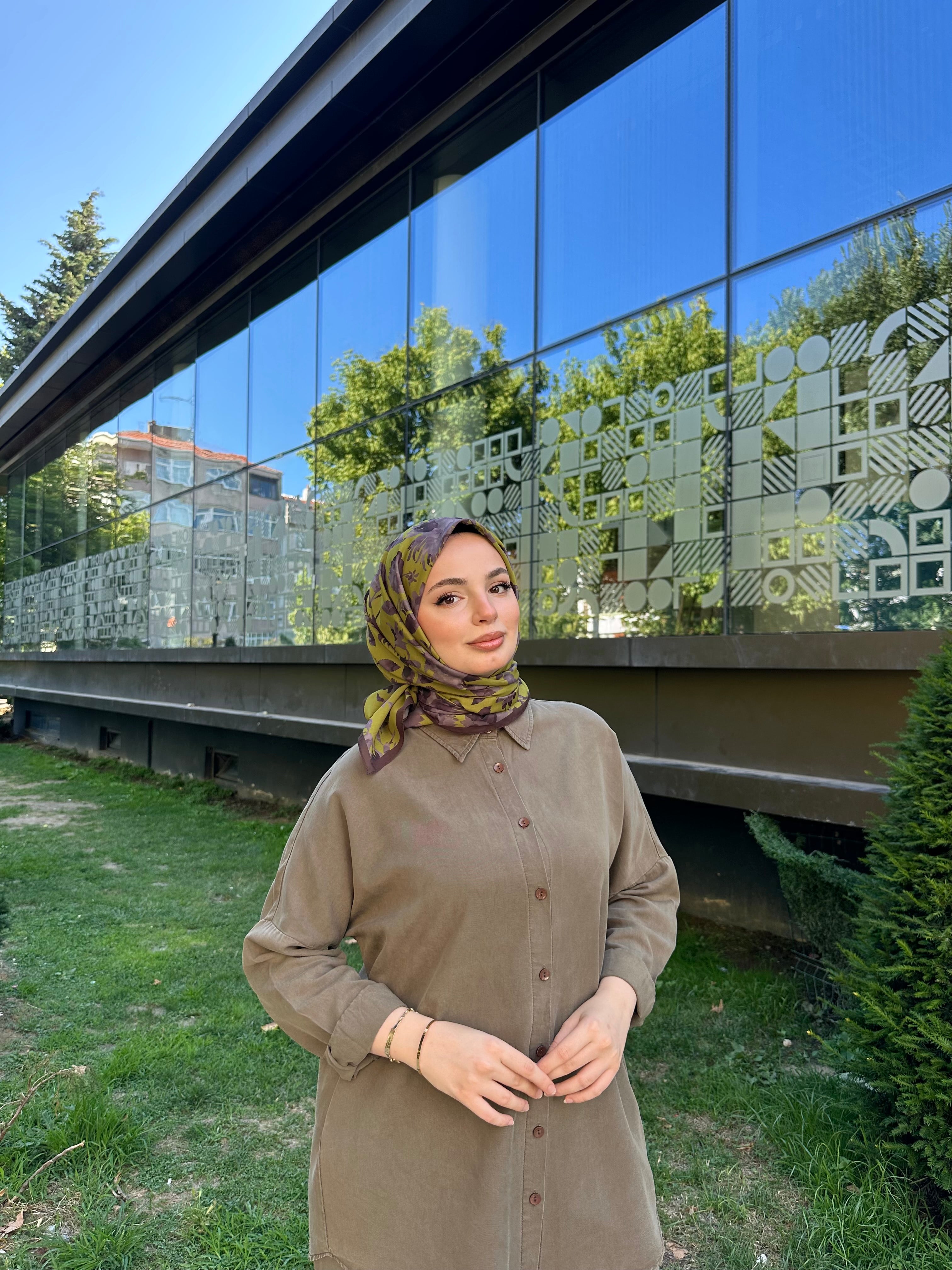 Liza Eşarp Fıstık-Kahve