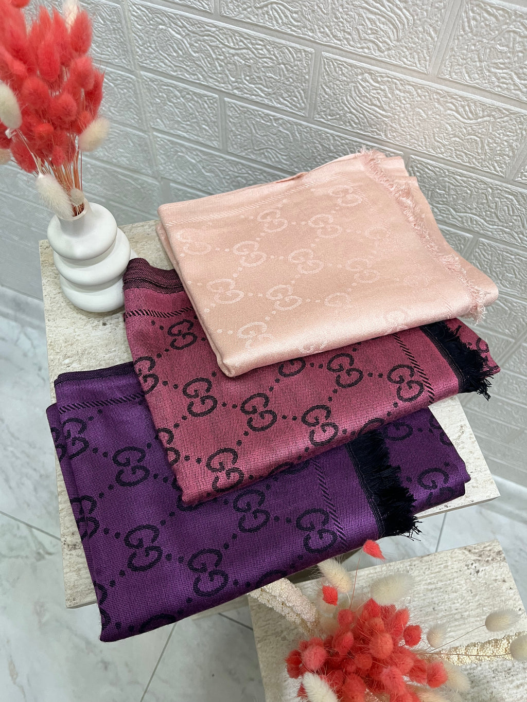 Kaşmir İpek Şal Mürdüm