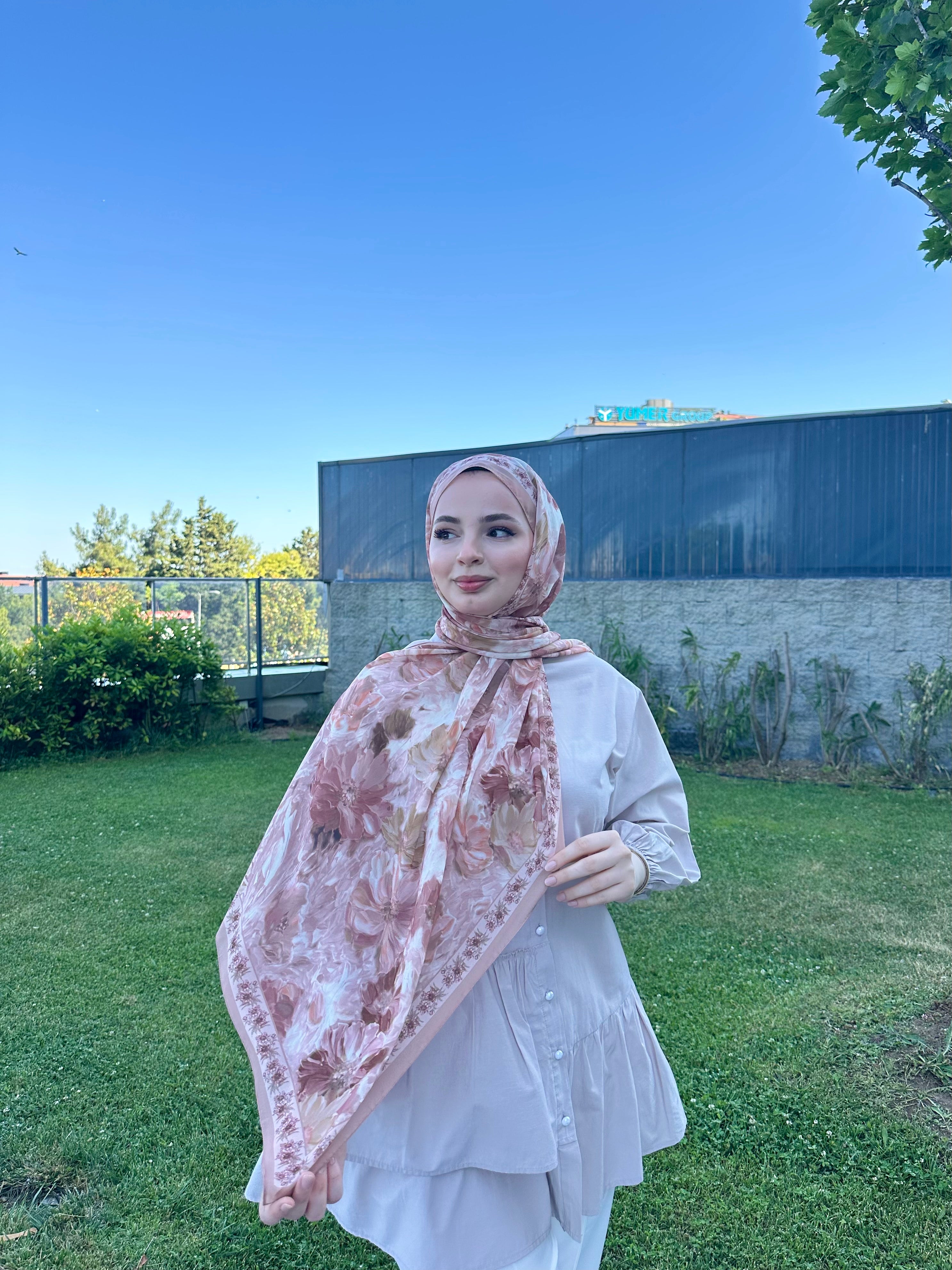 Floransa Krep Şifon Şal Sütlü Kahve