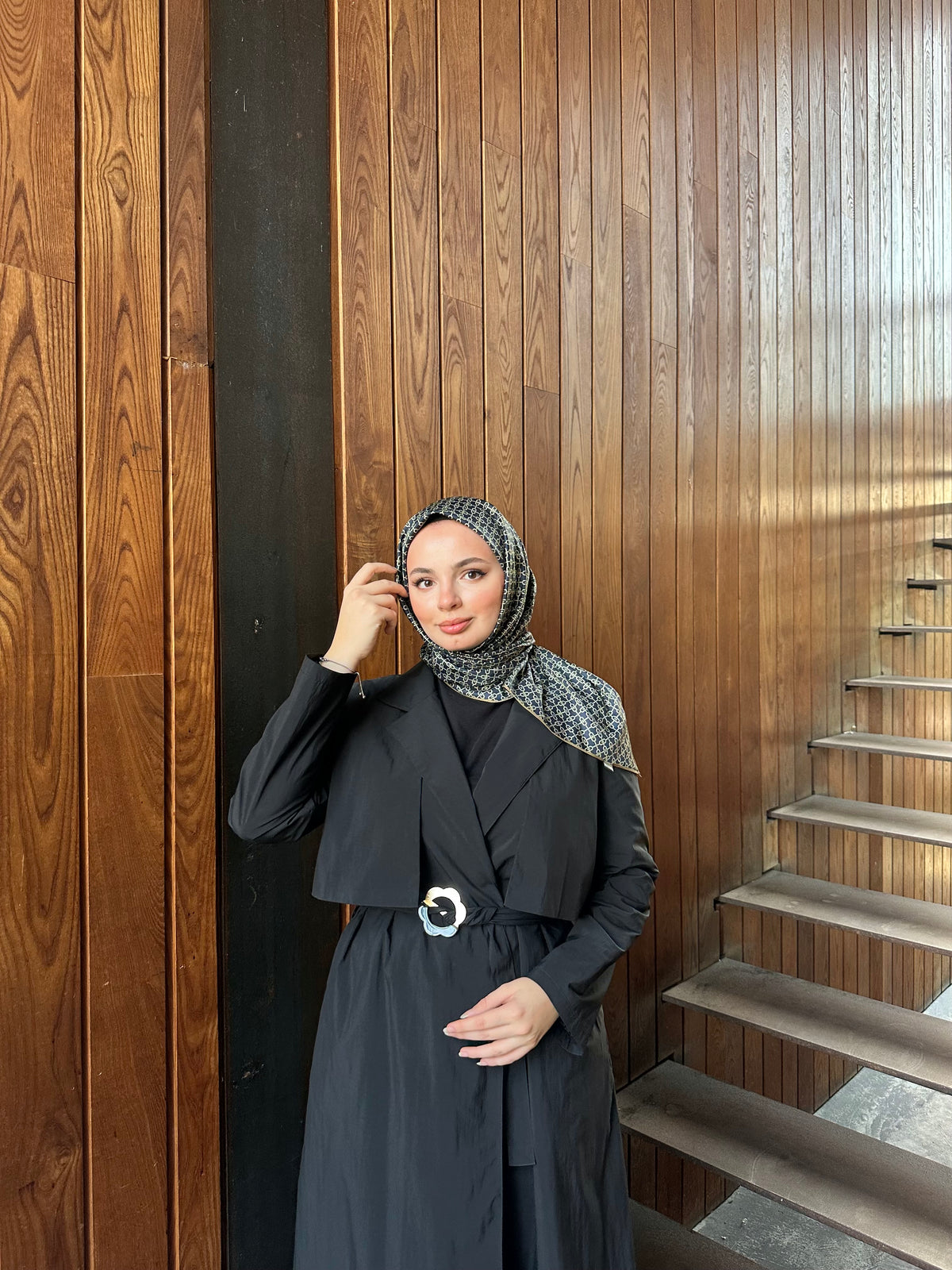 İthal Çift Taraflı Twill Eşarp Ceviz-Laci