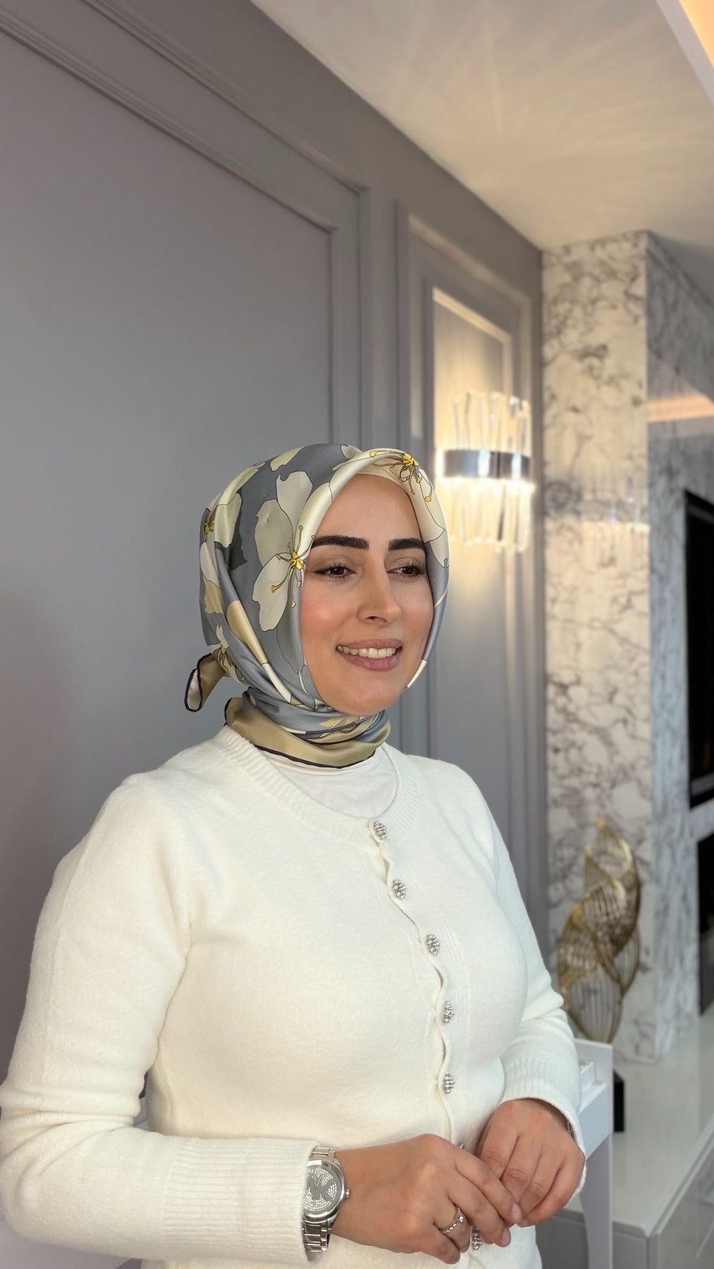 Belli 2025 Yaz Sezonu Twill İpek Eşarp Mavi