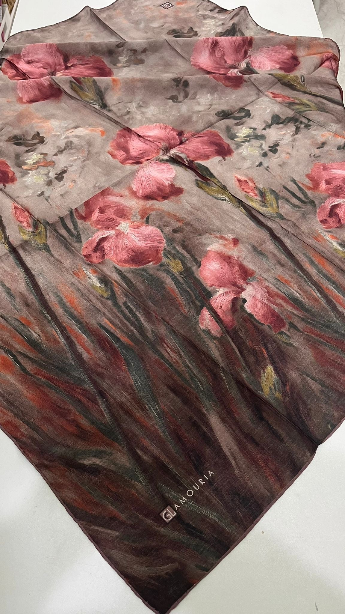 Desenli Modal Eşarp Soft Kahve