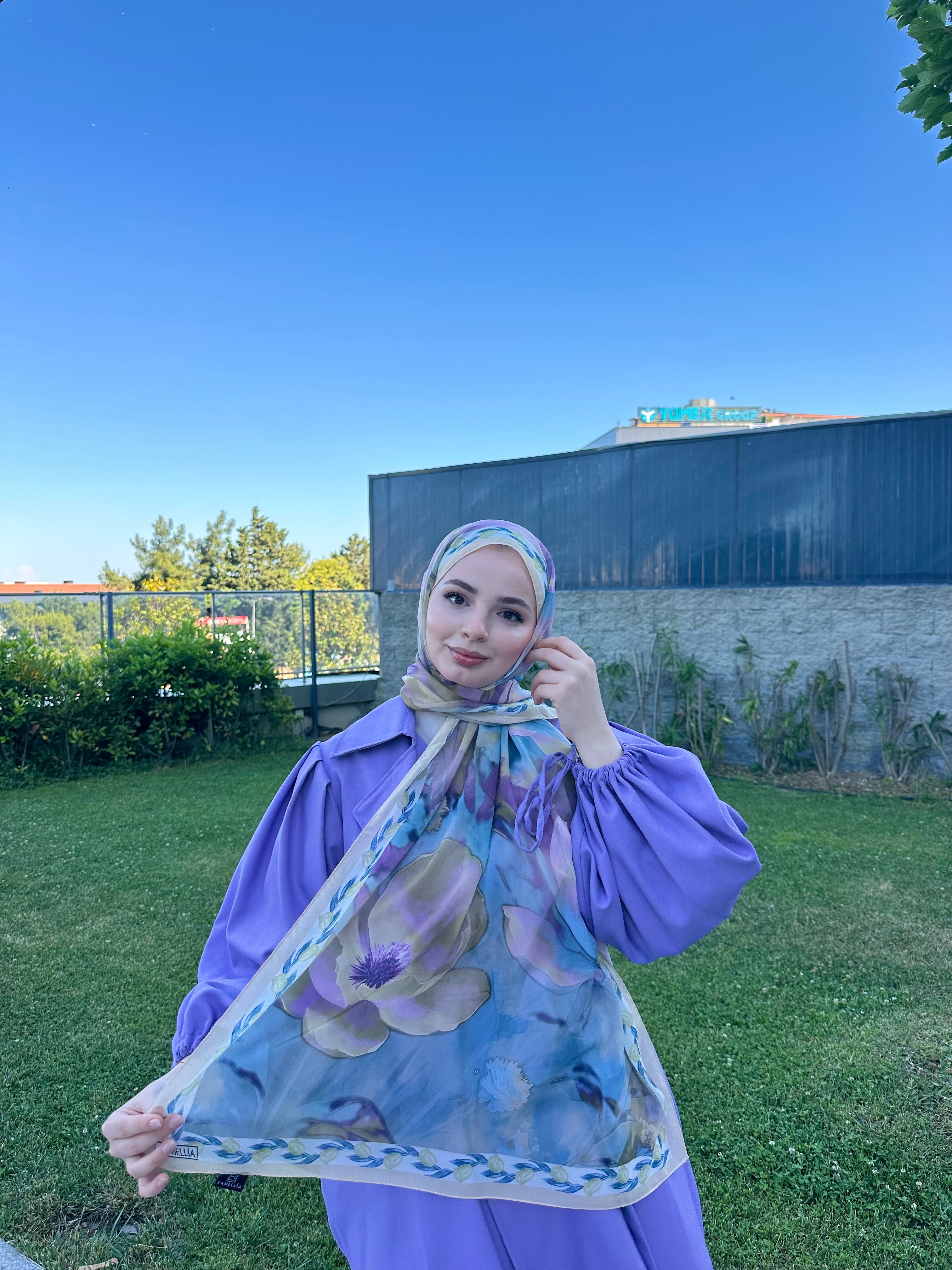 Pretty Krep Şifon Şal Sarı