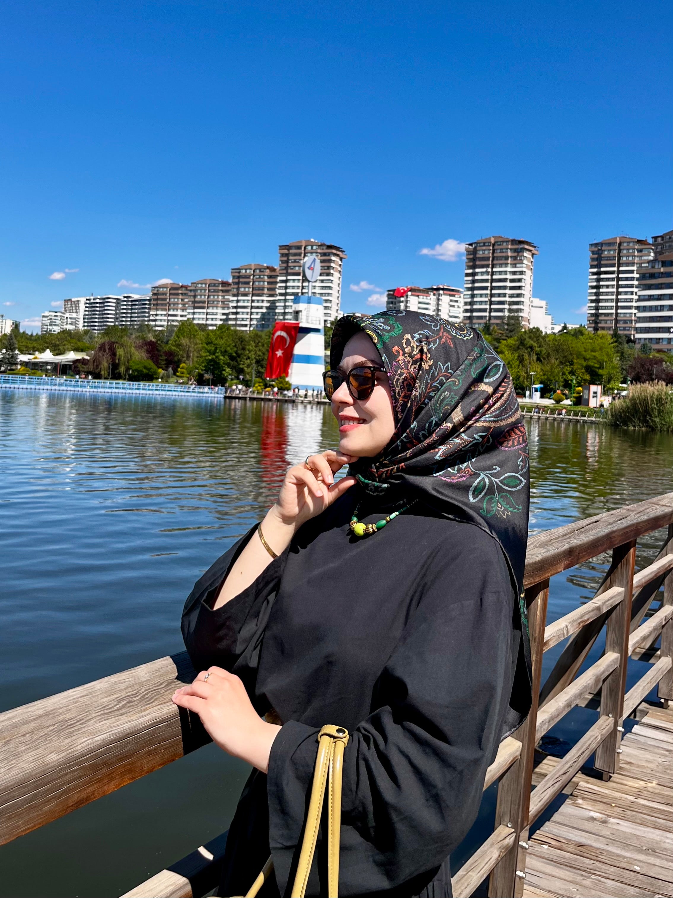 BELLI Nostalji Twill İpek Eşarp Siyah
