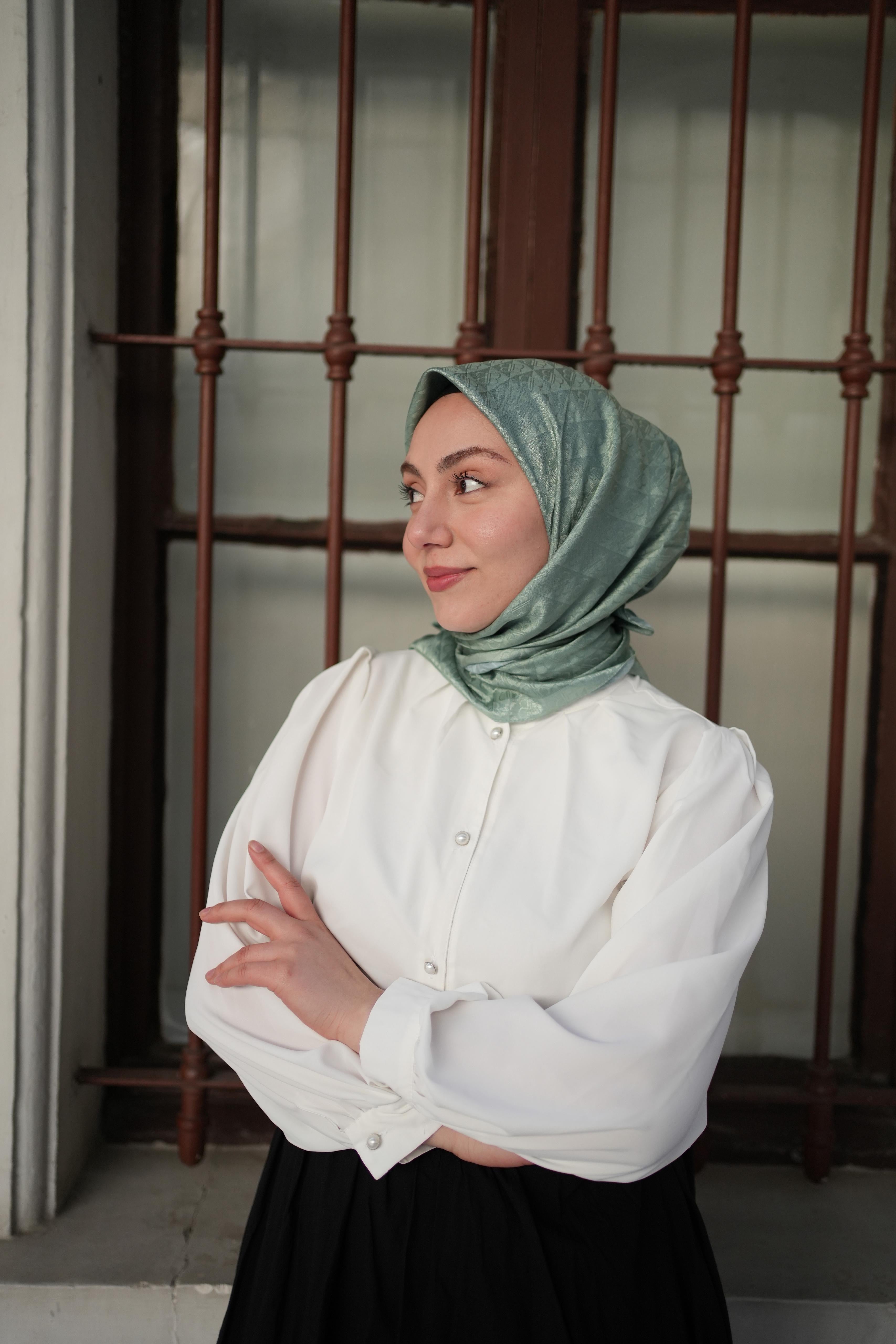 Monogram Eşarp Yeşil