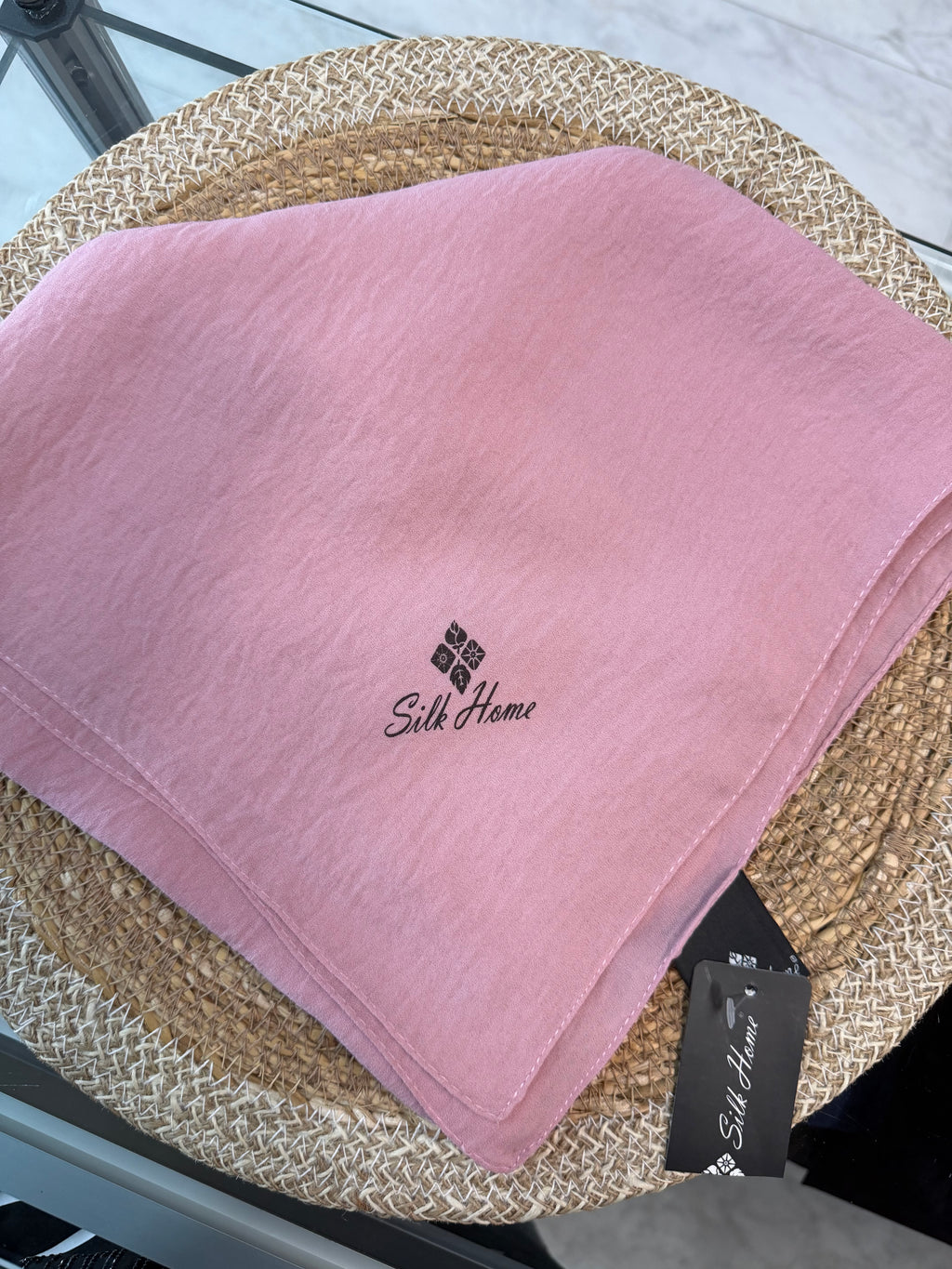 Silk Home Aerobin Tek Renk Cazz Eşarp Pudra