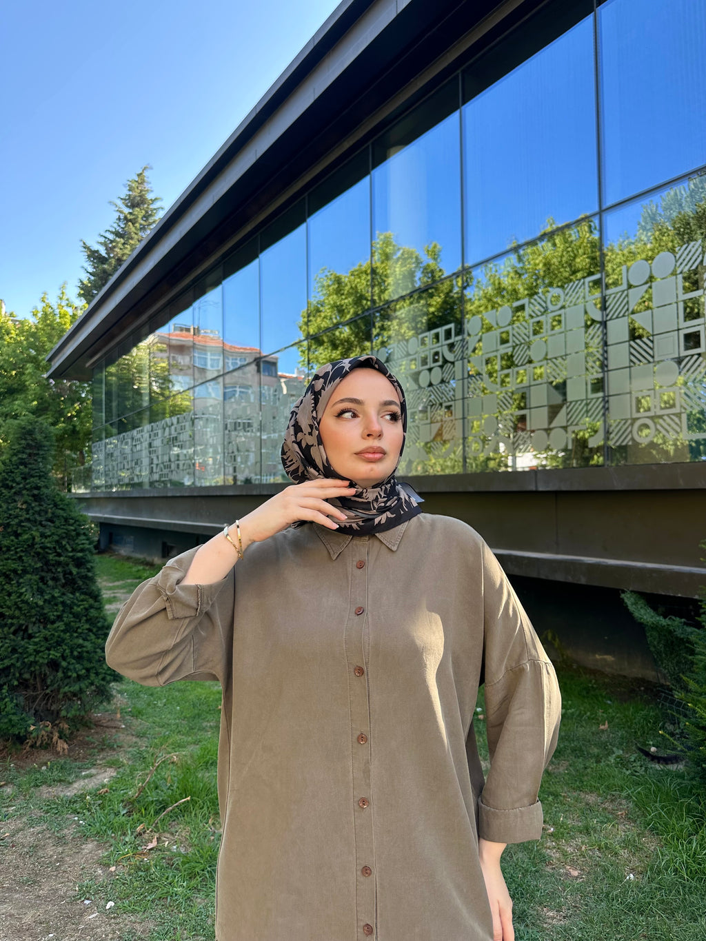 Liza Eşarp Siyah-Vizon