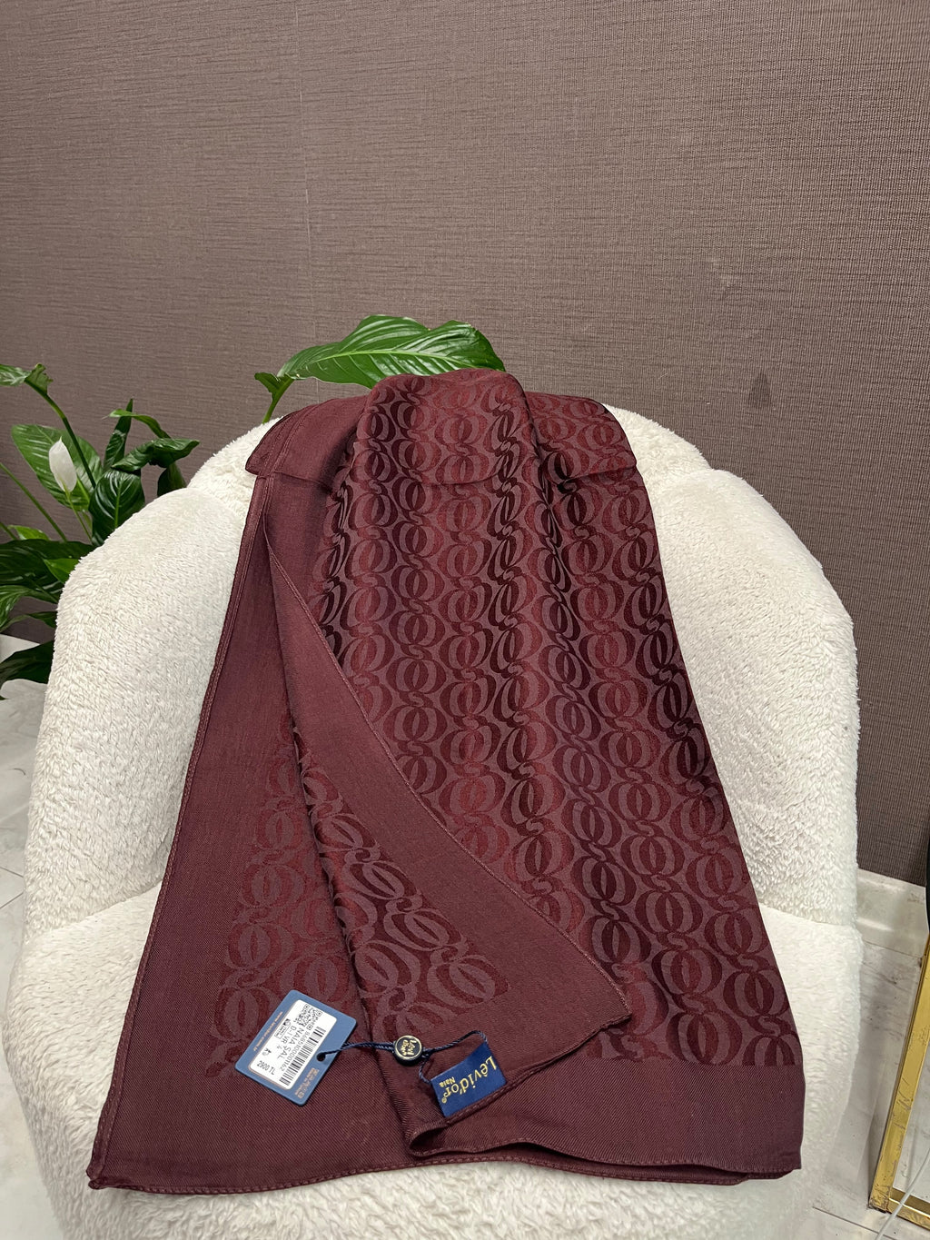 Levidor Naia Halka Desen Şal Bordo