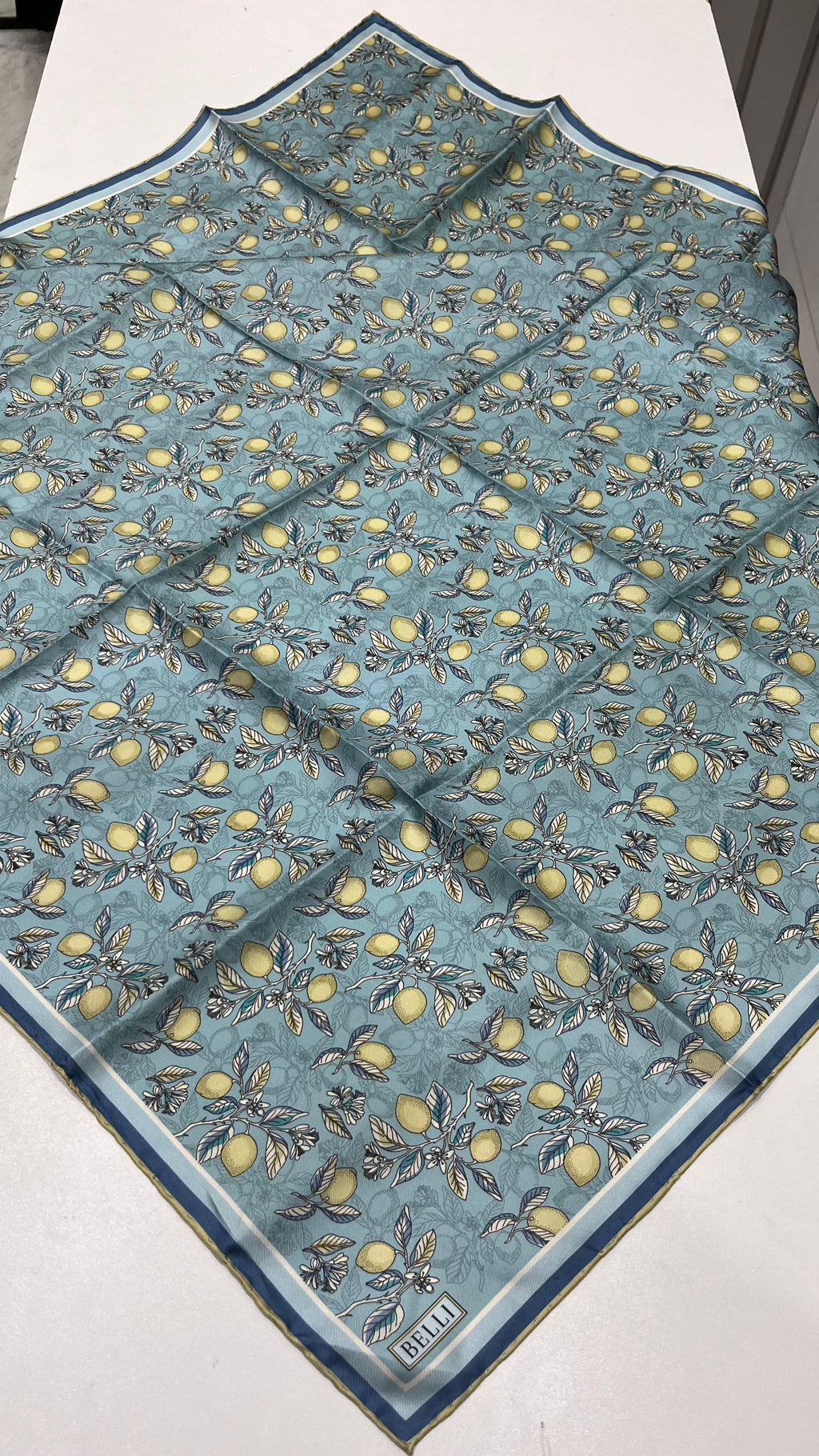 BELLI '25 Kış Sezonu Twill İpek Eşarp Kot Mavi