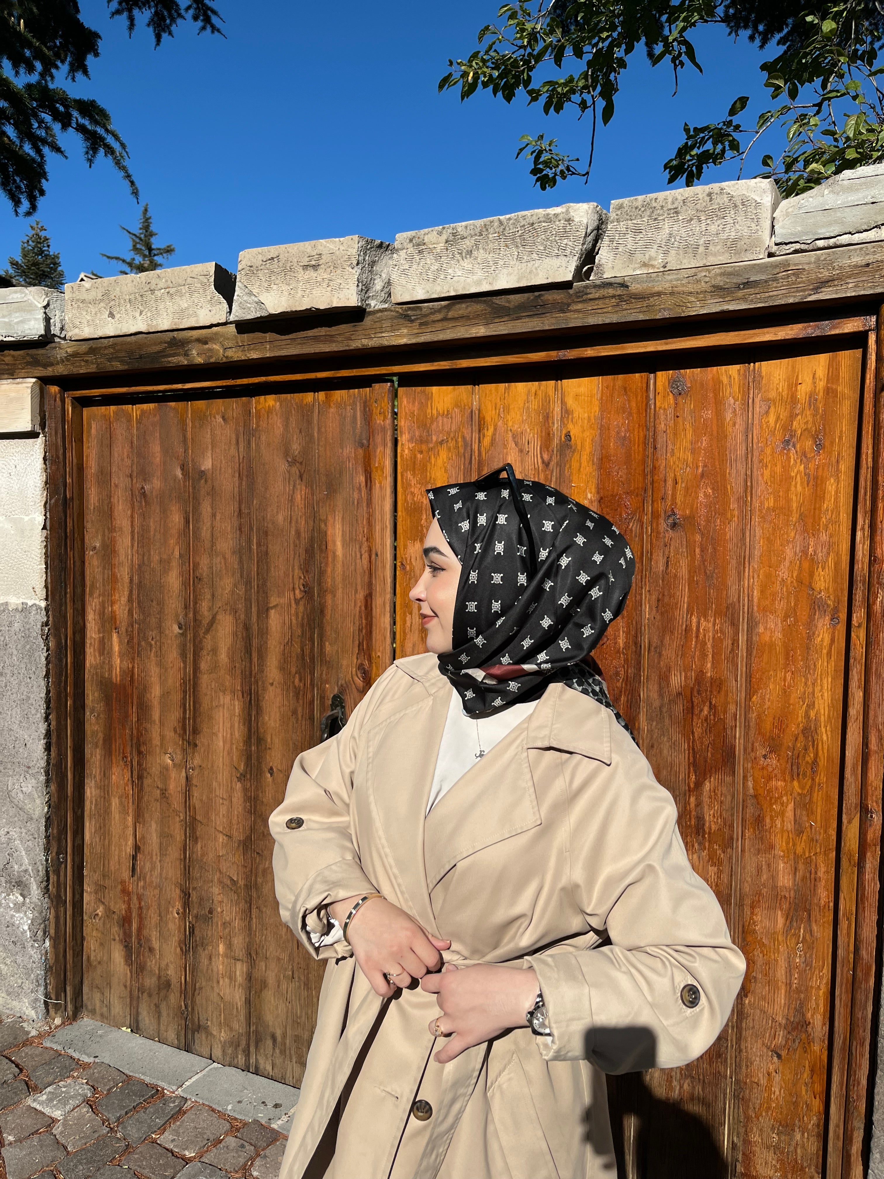 İthal Çift Taraflı Twill İpek Eşarp