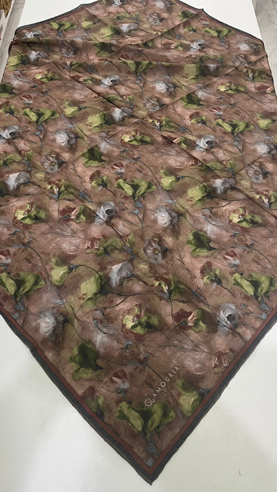 Desenli Modal Eşarp Cappucino