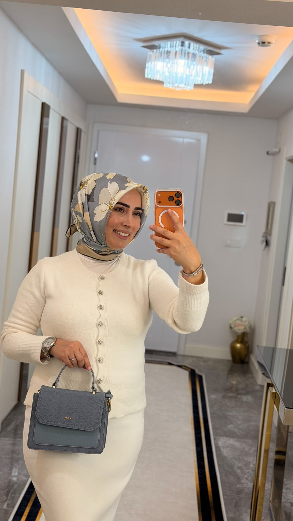 Belli 2025 Yaz Sezonu Twill İpek Eşarp Mavi