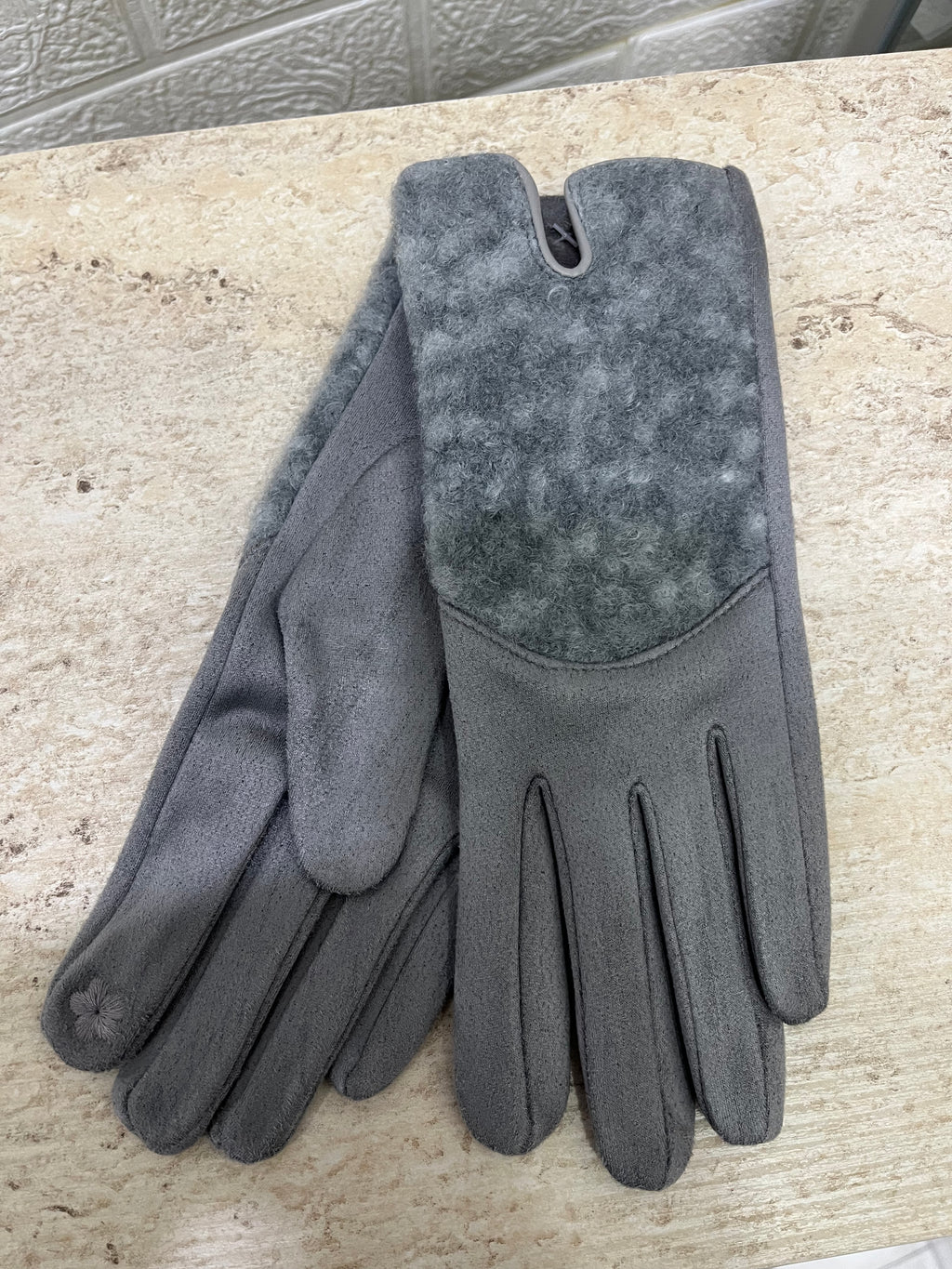 Özel Bambu Süet Doku Gri