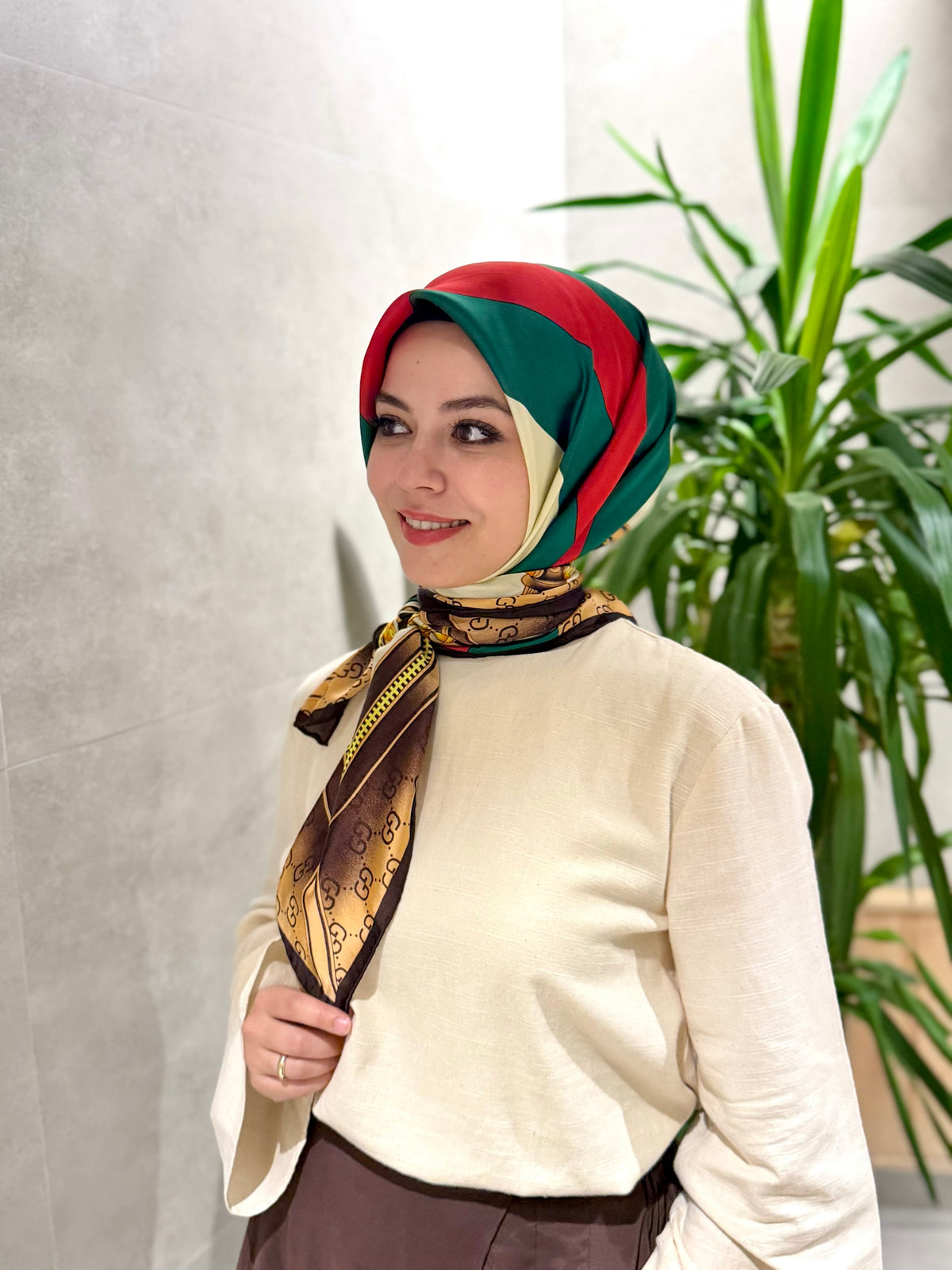 Vual İpek Eşarp Beyaz