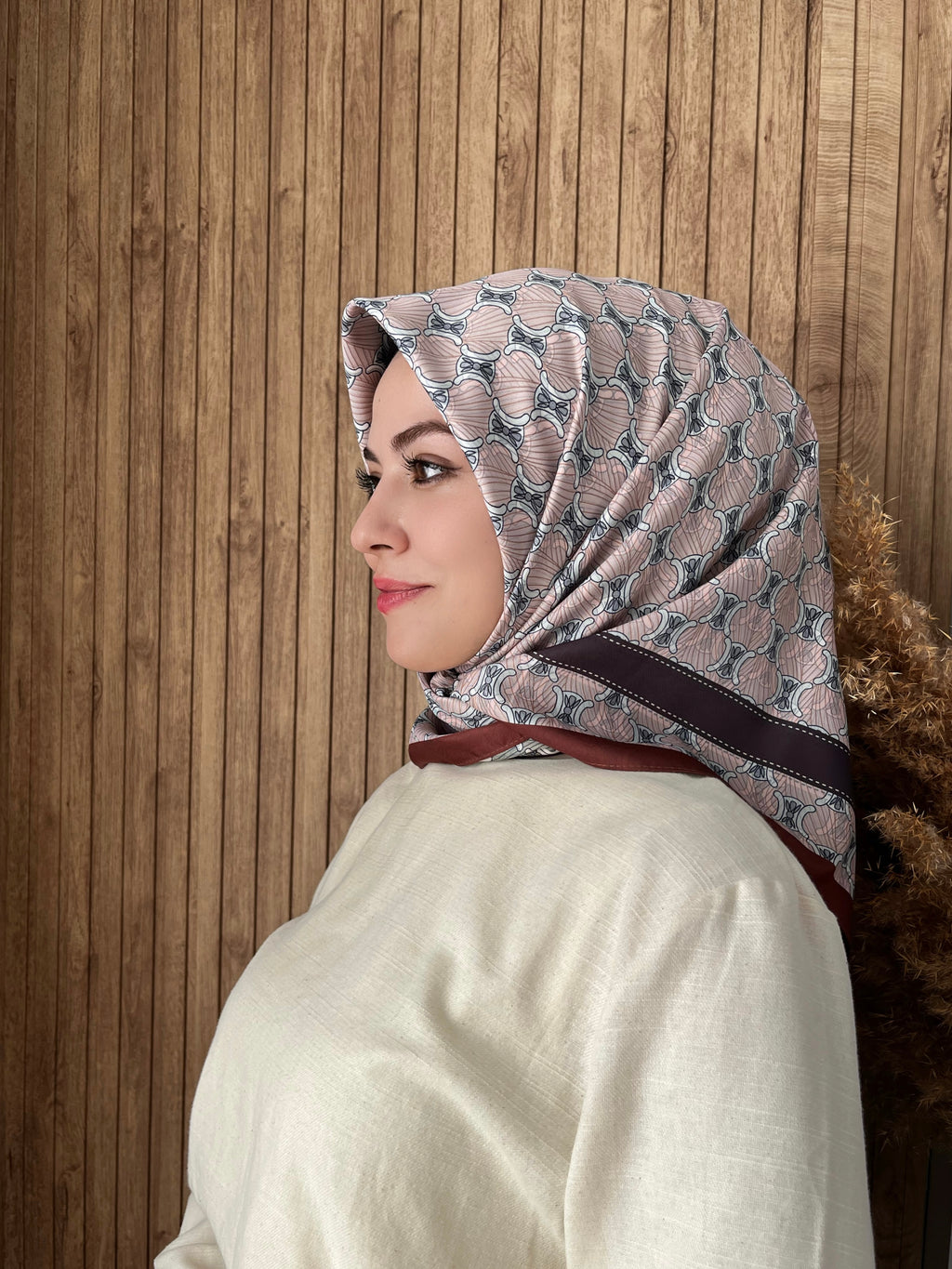 İthal Çift Taraflı Twill Eşarp Çağla-Pembe
