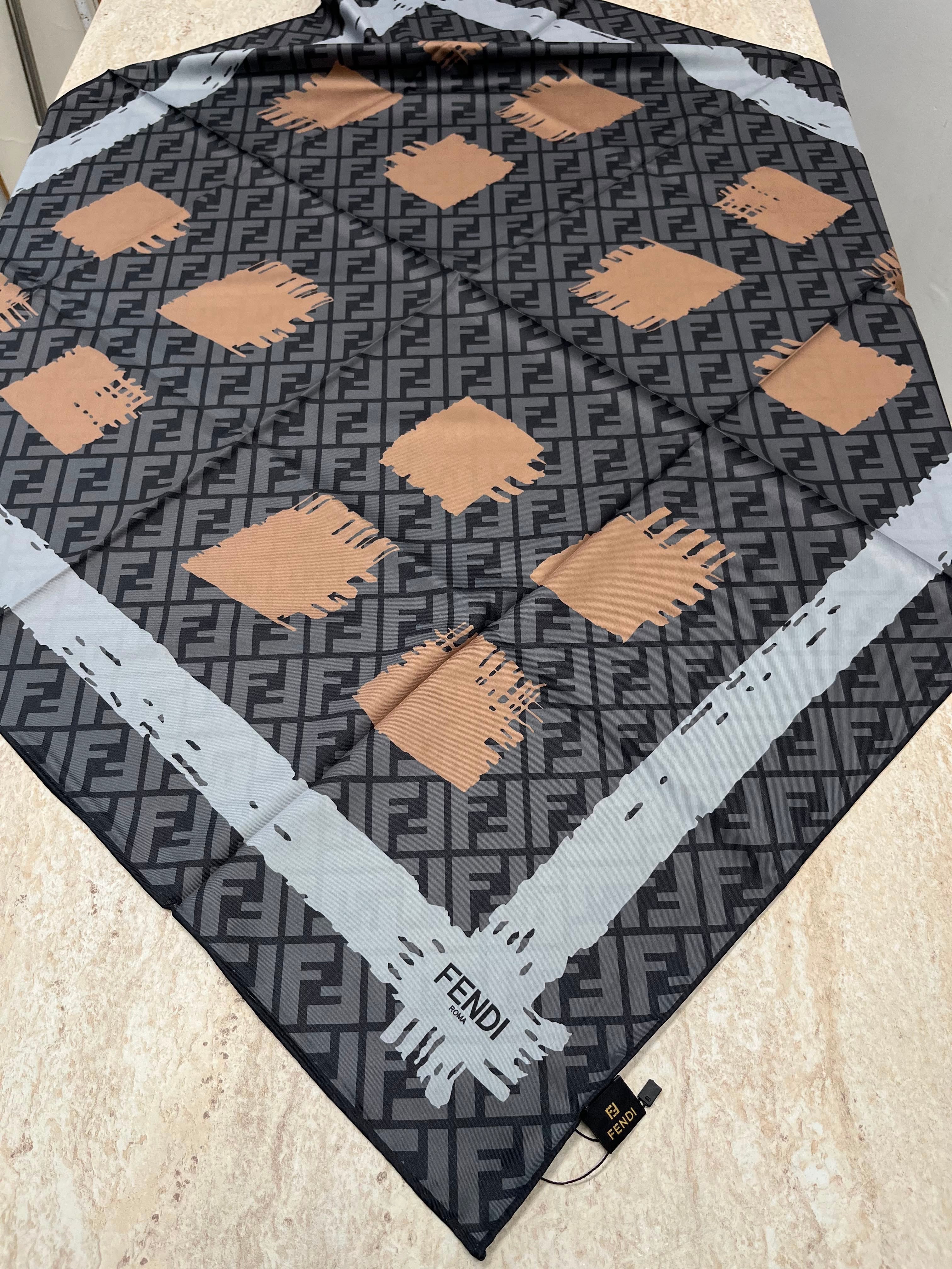 İthal Çift Taraflı Twill Eşarp Koyu Gri