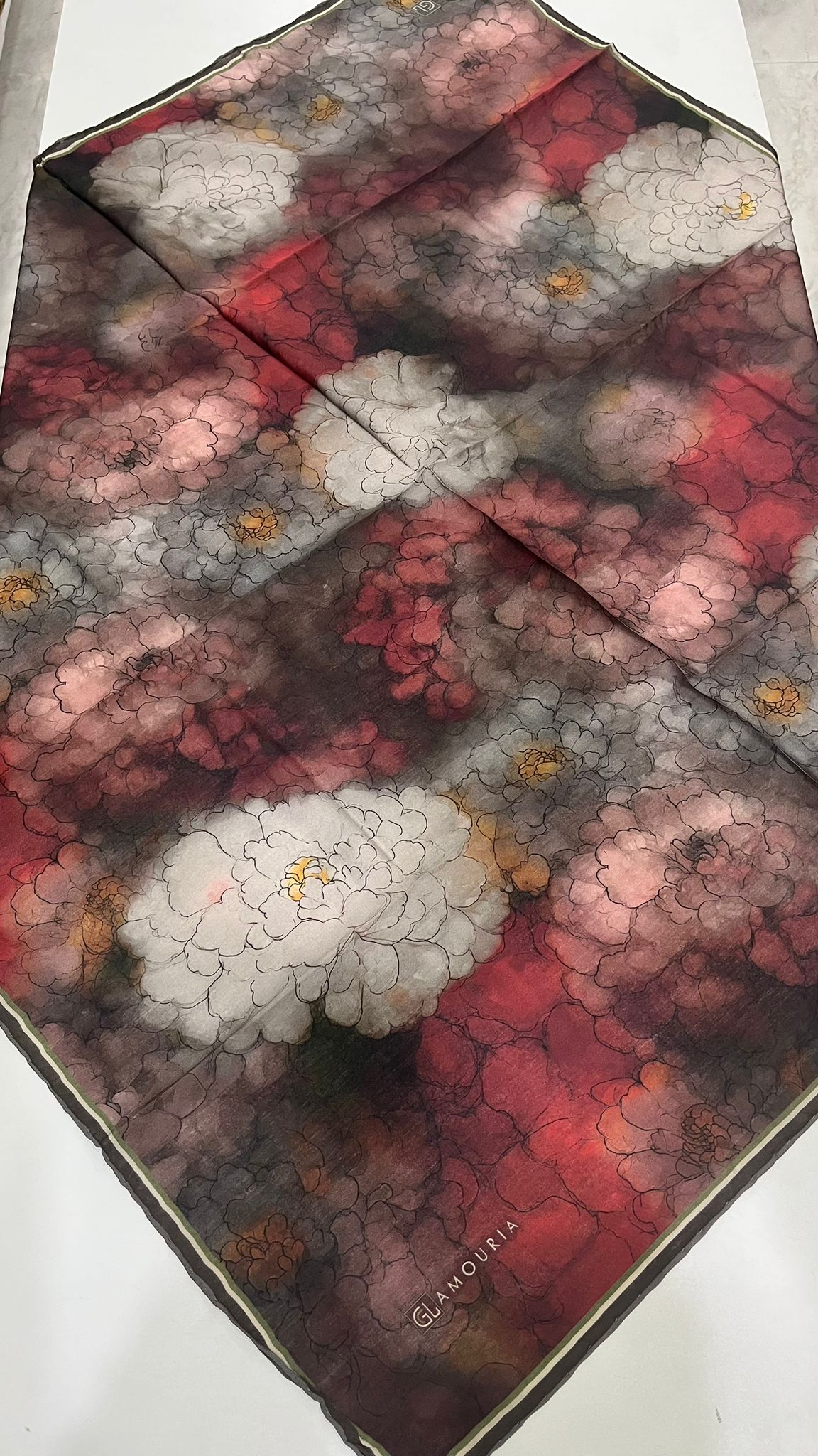 Desenli Modal Eşarp Gül