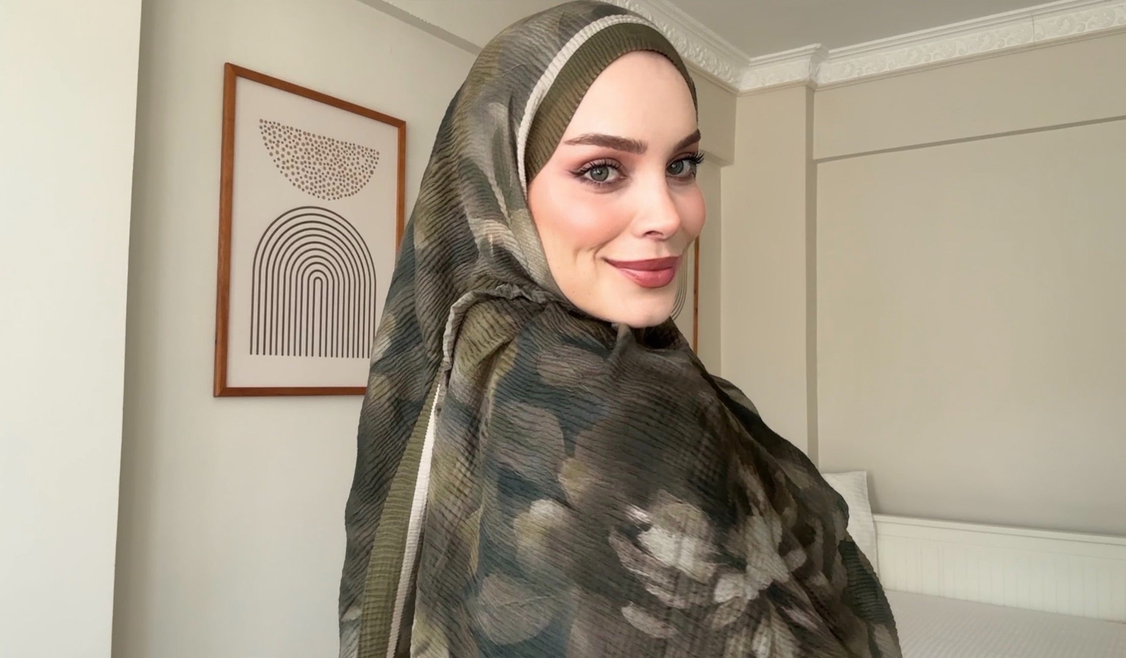 Sümeyye Tural Seçimi Müslin Şal Haki