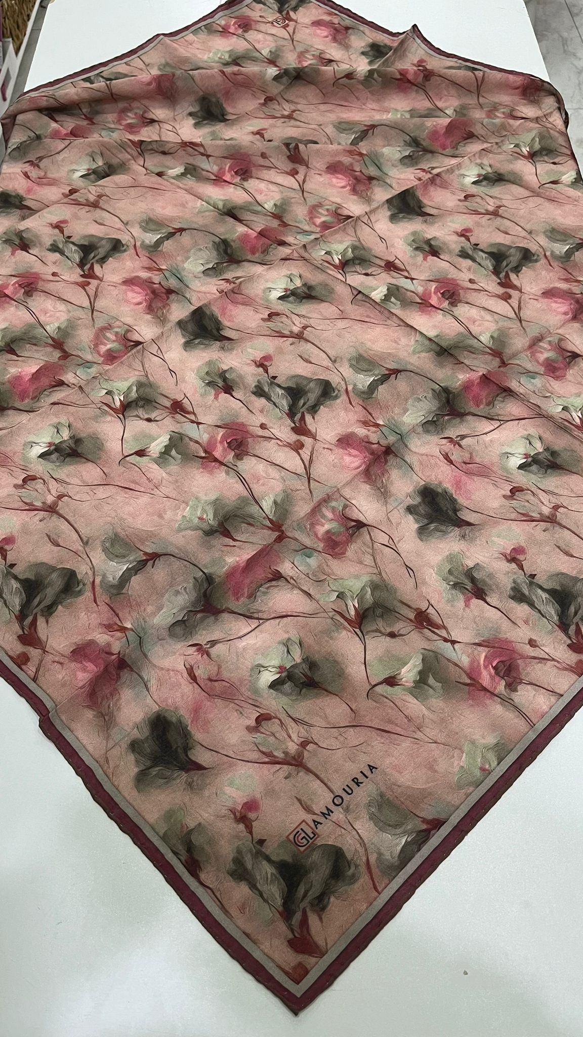 Desenli Modal Eşarp Somon