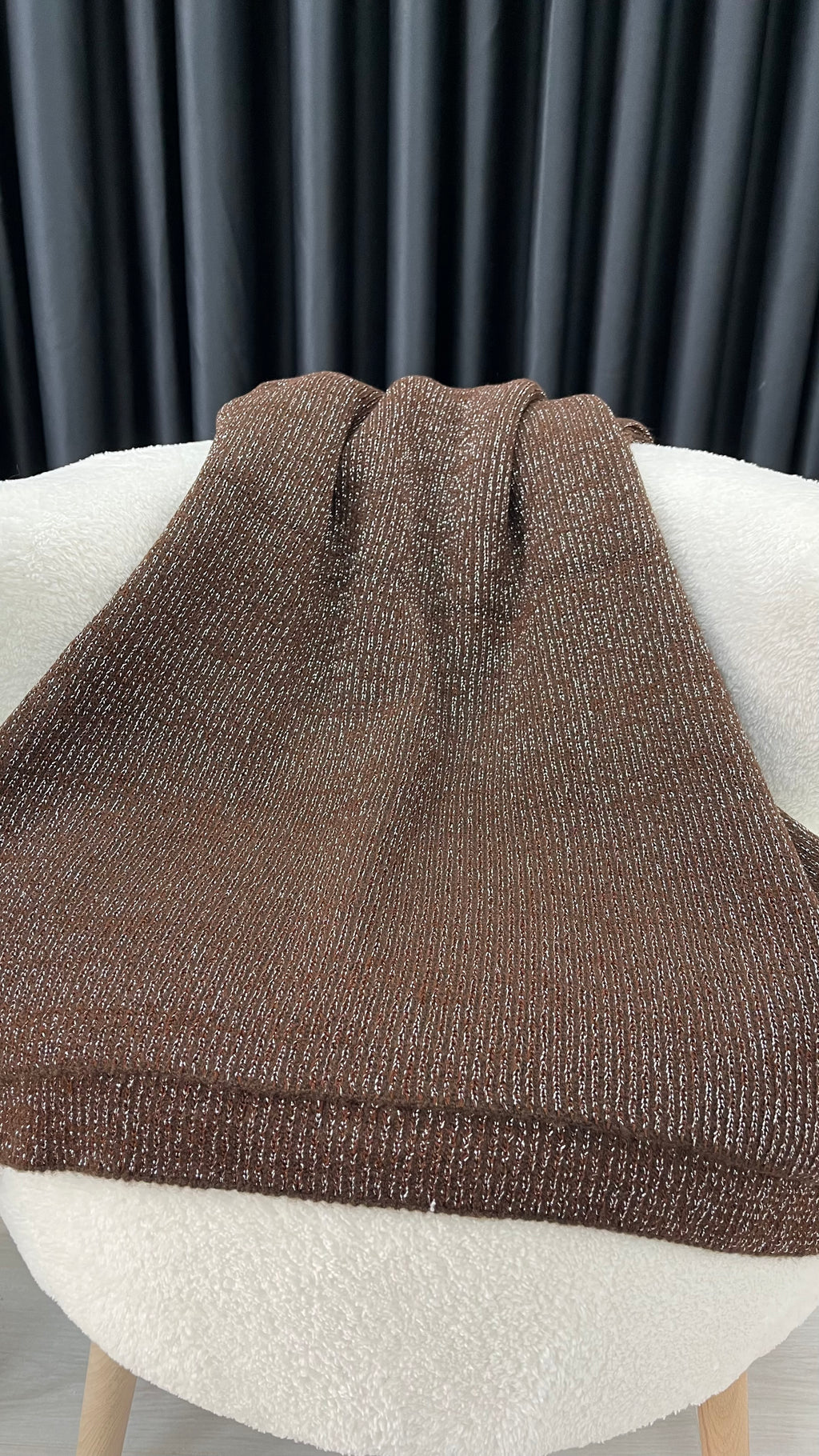 Triko Omuz Şalı Kahve