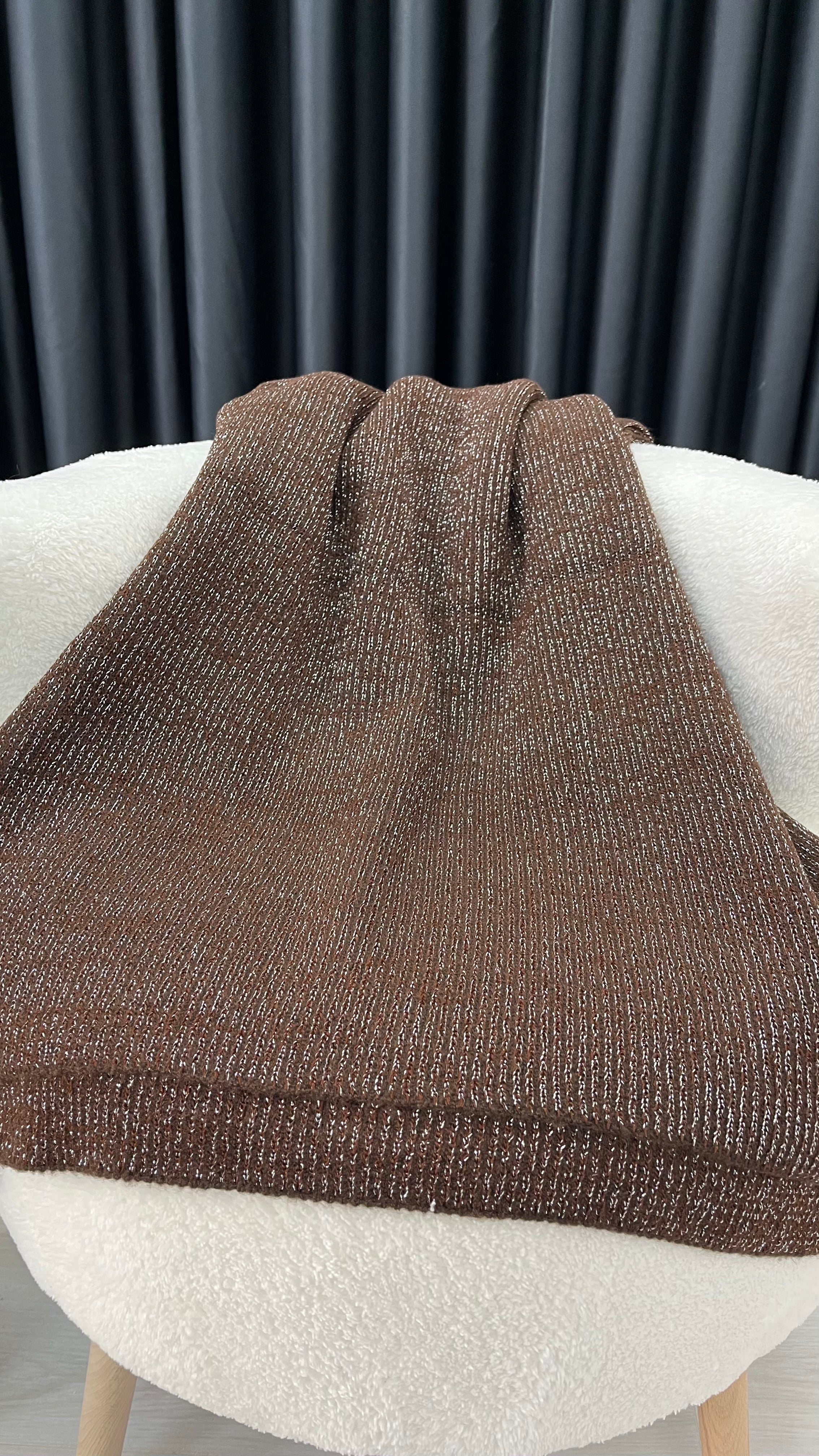 Triko Omuz Şalı Kahve